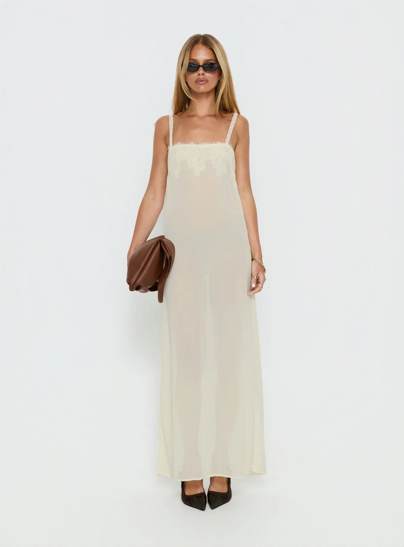 Glacial Sheer Maxi Dress Butter - Image 7