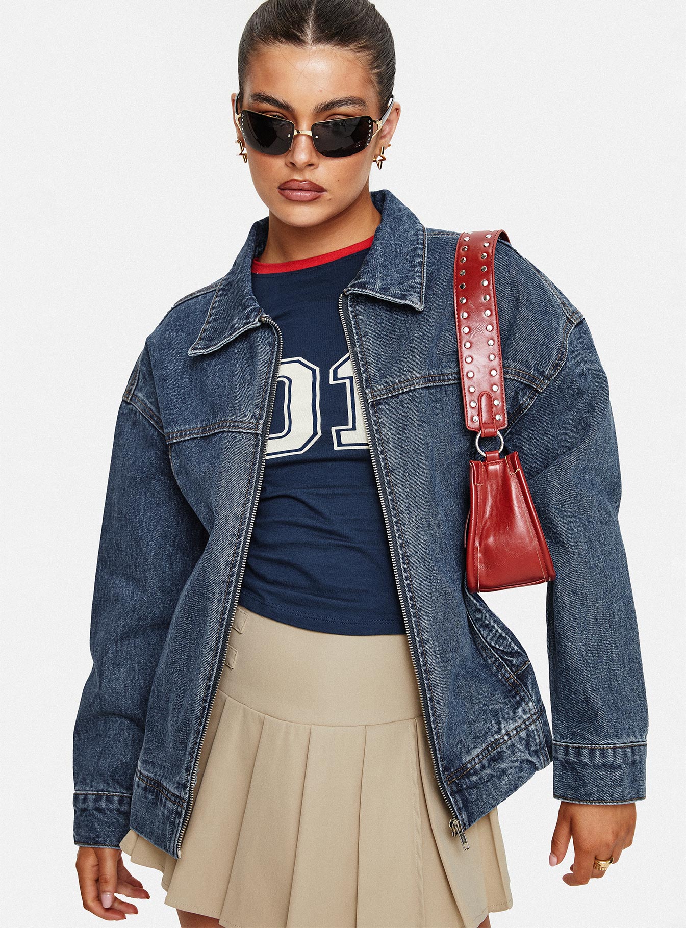 Goldsmith Denim Bomber Jacket Mid Wash - Image 8