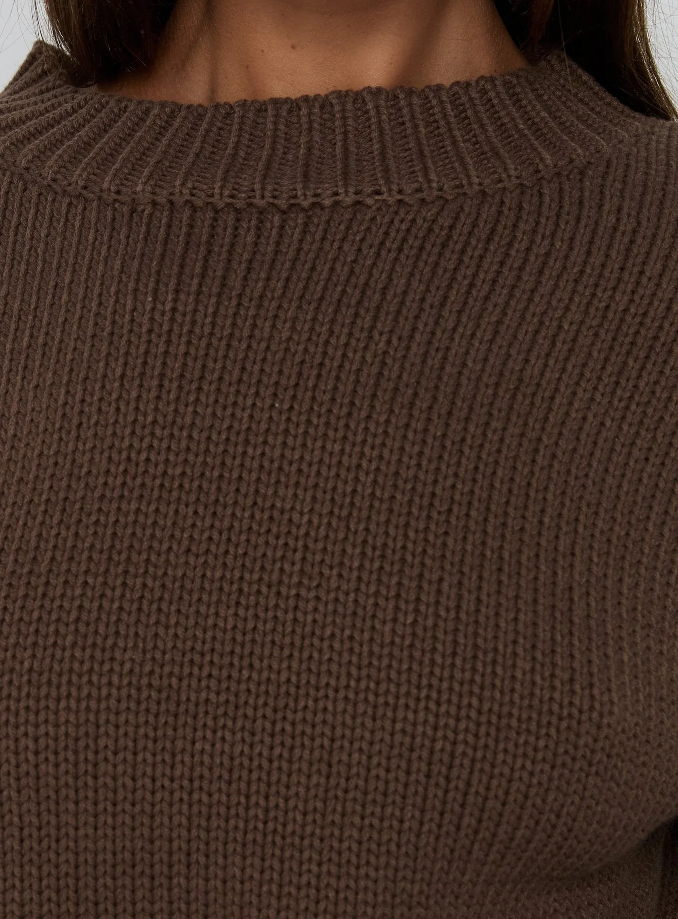 Harmony Balloon Sleeve Knit Sweater Dark Brown - Image 6