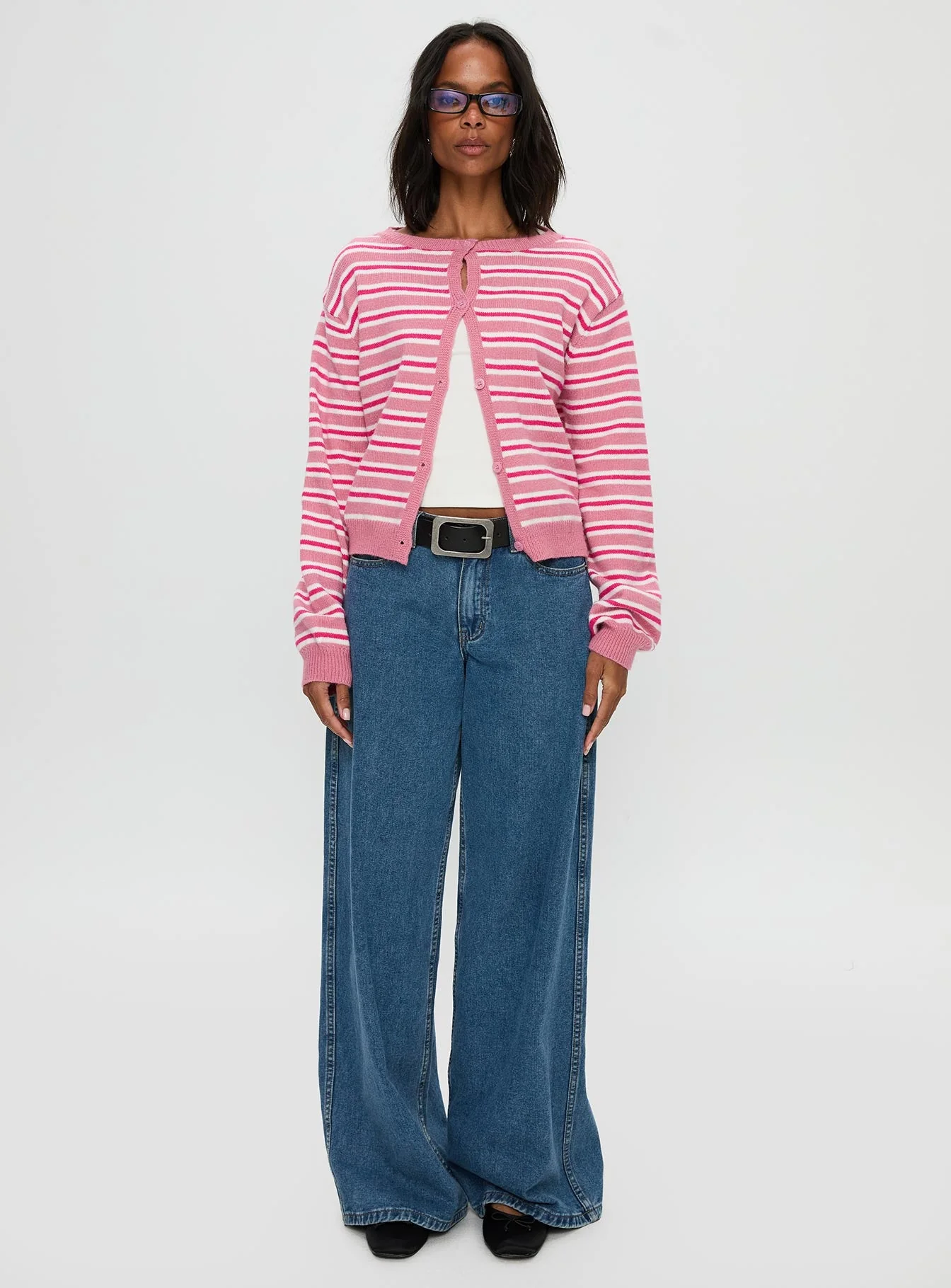 Heavenly Dream Cardigan Pink Stripe - Image 7