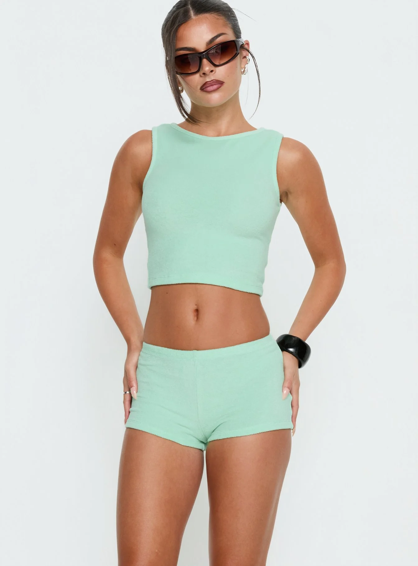Henree Terry Co-ord Mint Green - Image 2