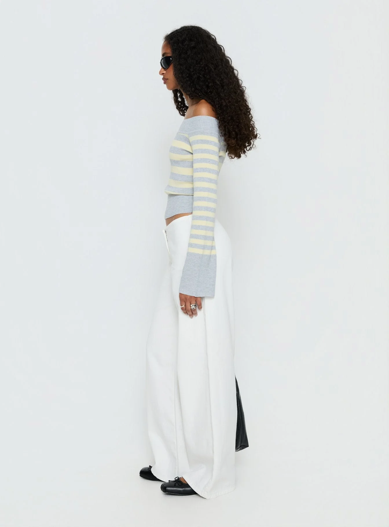 Hereos Mid Rise Baggy Leg Jeans White - Image 4