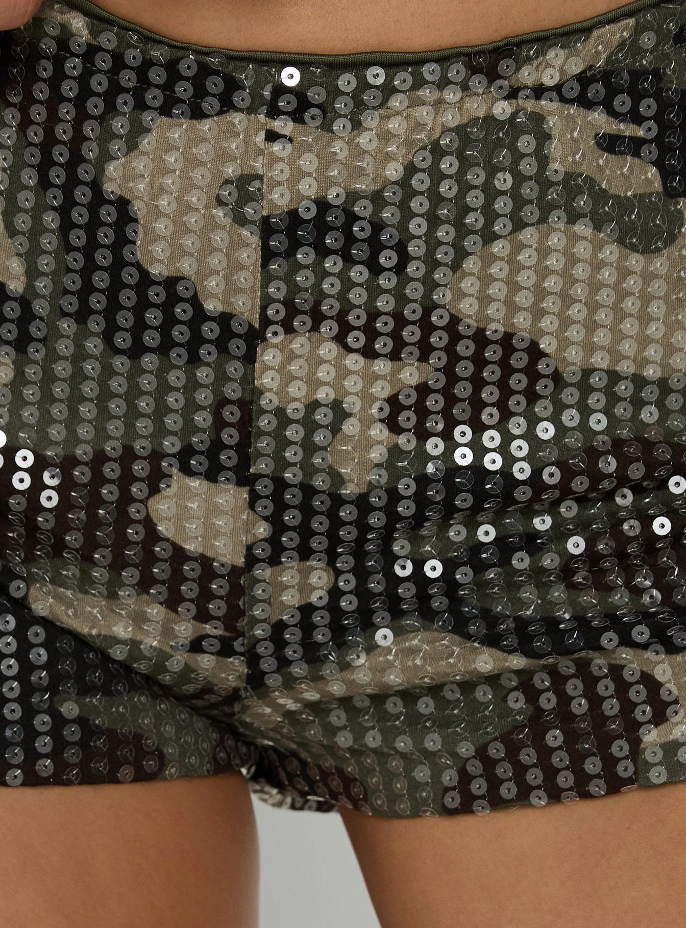Hot Take Sequin Micro Shorts Camo - Image 6
