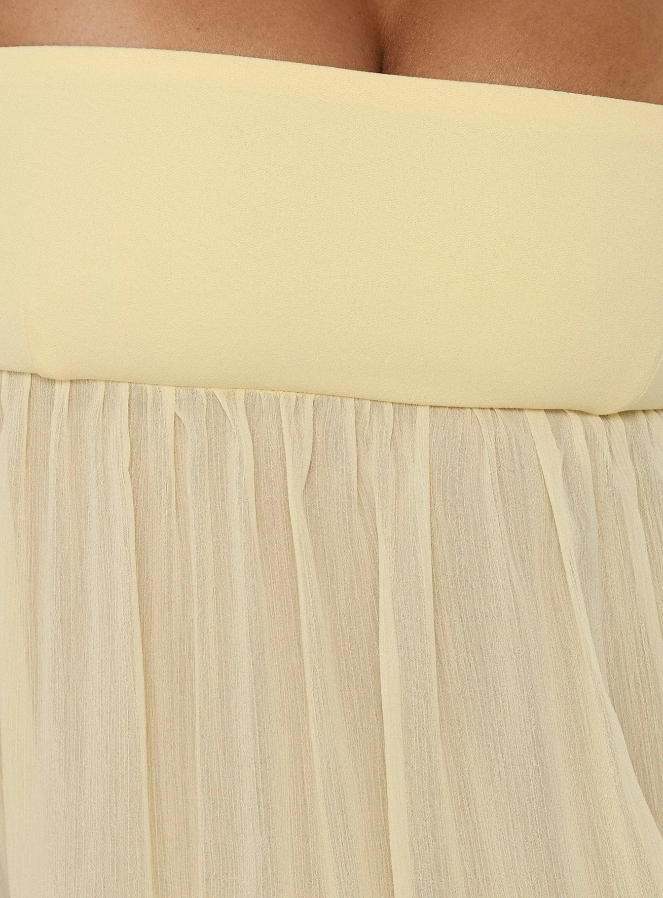 Howland Strapless Sheer Blouson Mini Dress Yellow - Image 6