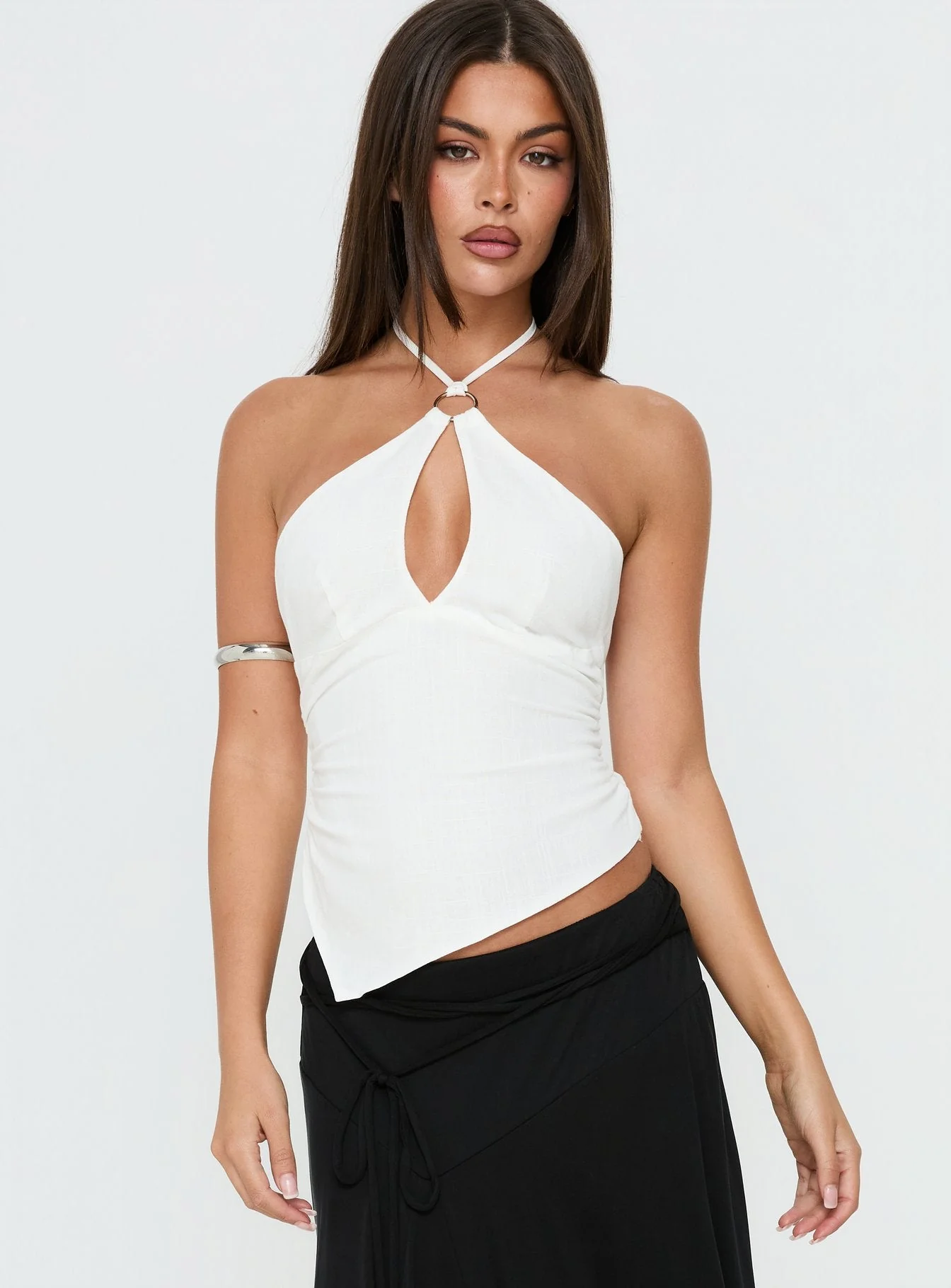 Idiana Halter Keyhole Top Cream - Image 2