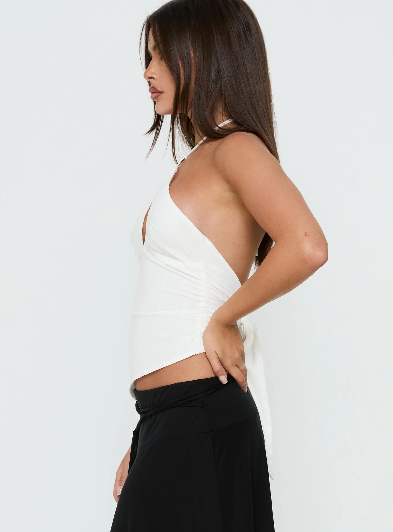 Idiana Halter Keyhole Top Cream - Image 4