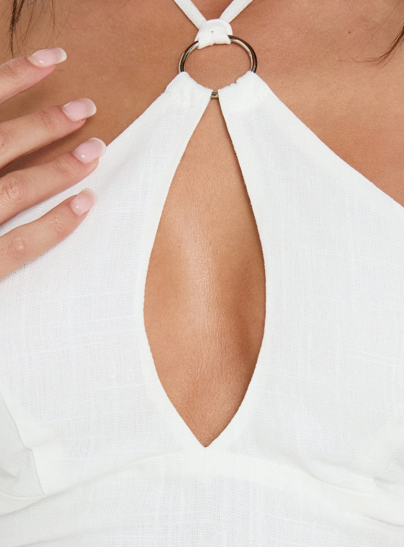 Idiana Halter Keyhole Top Cream - Image 6