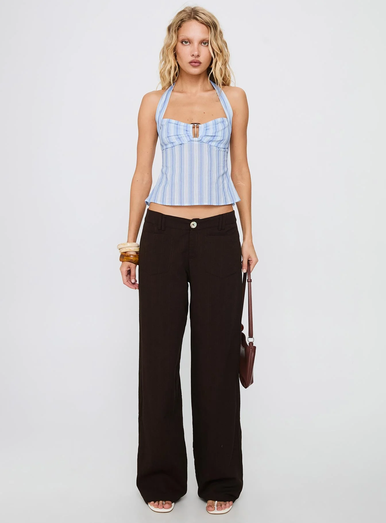 Isabetta Halter Top Blue Stripe - Image 7