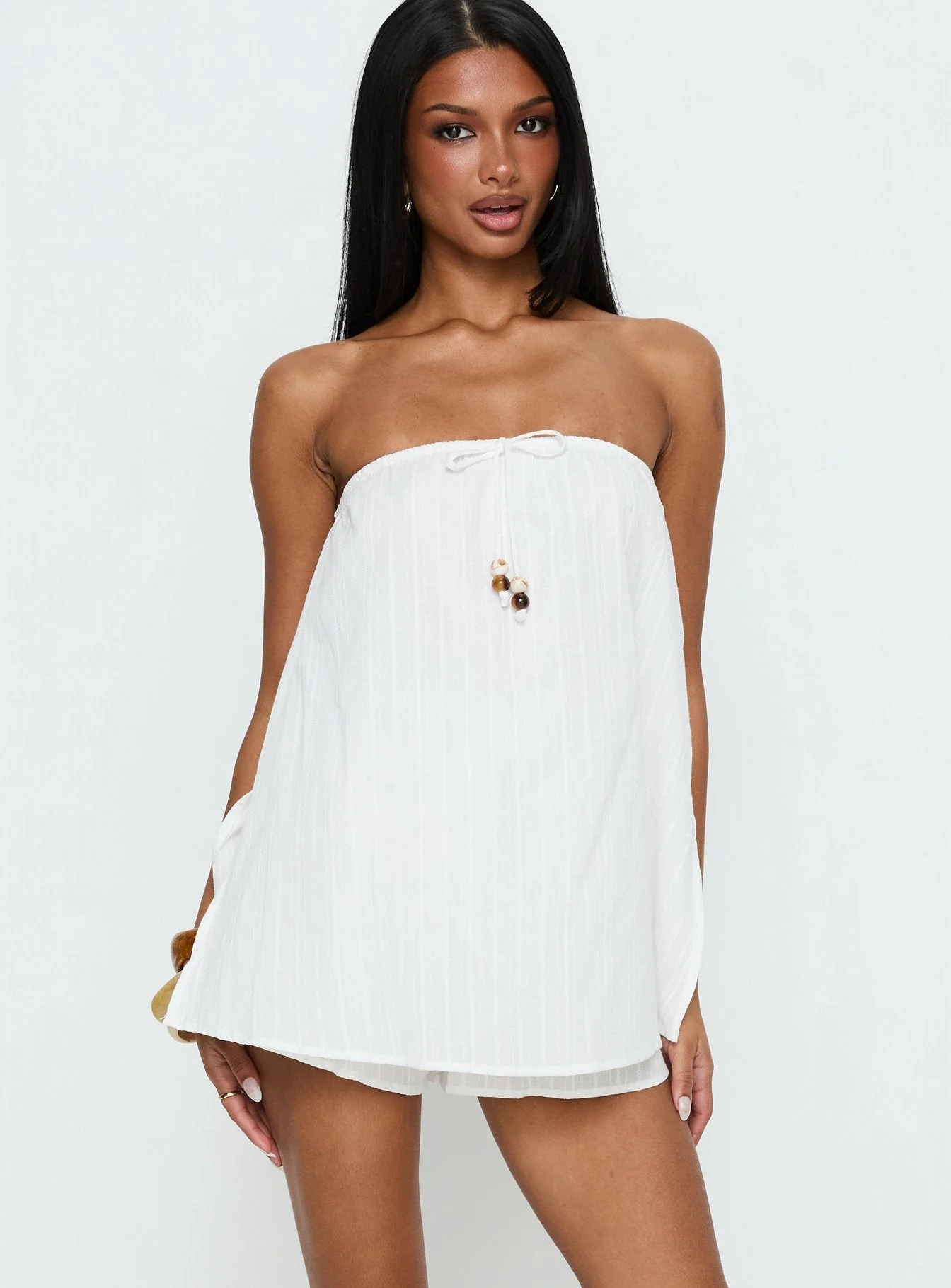 Isafelia Strapless Romper Off White - Image 2