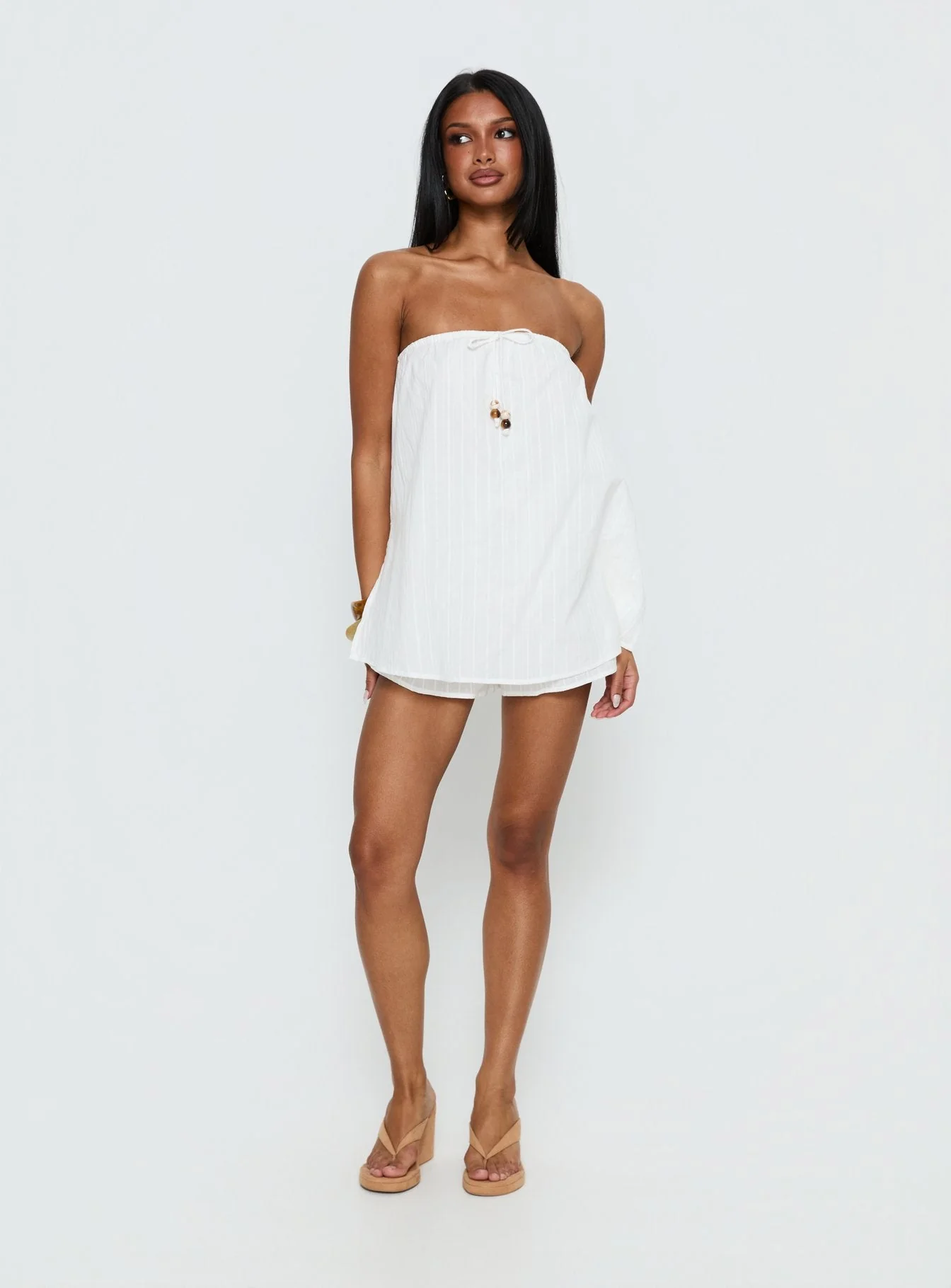Isafelia Strapless Romper Off White - Image 3