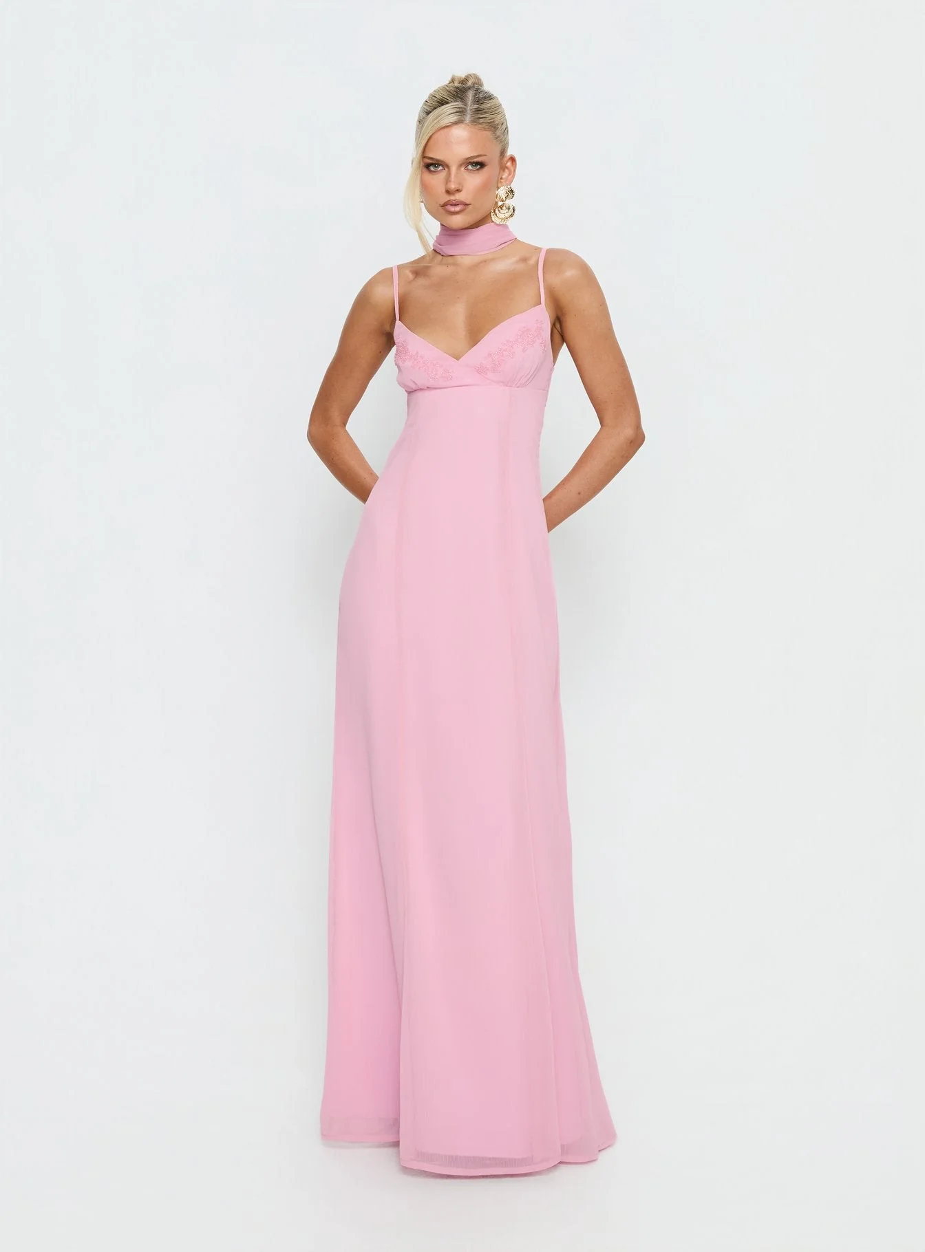 Jadira Scarf Maxi Dress Light Pink - Image 2