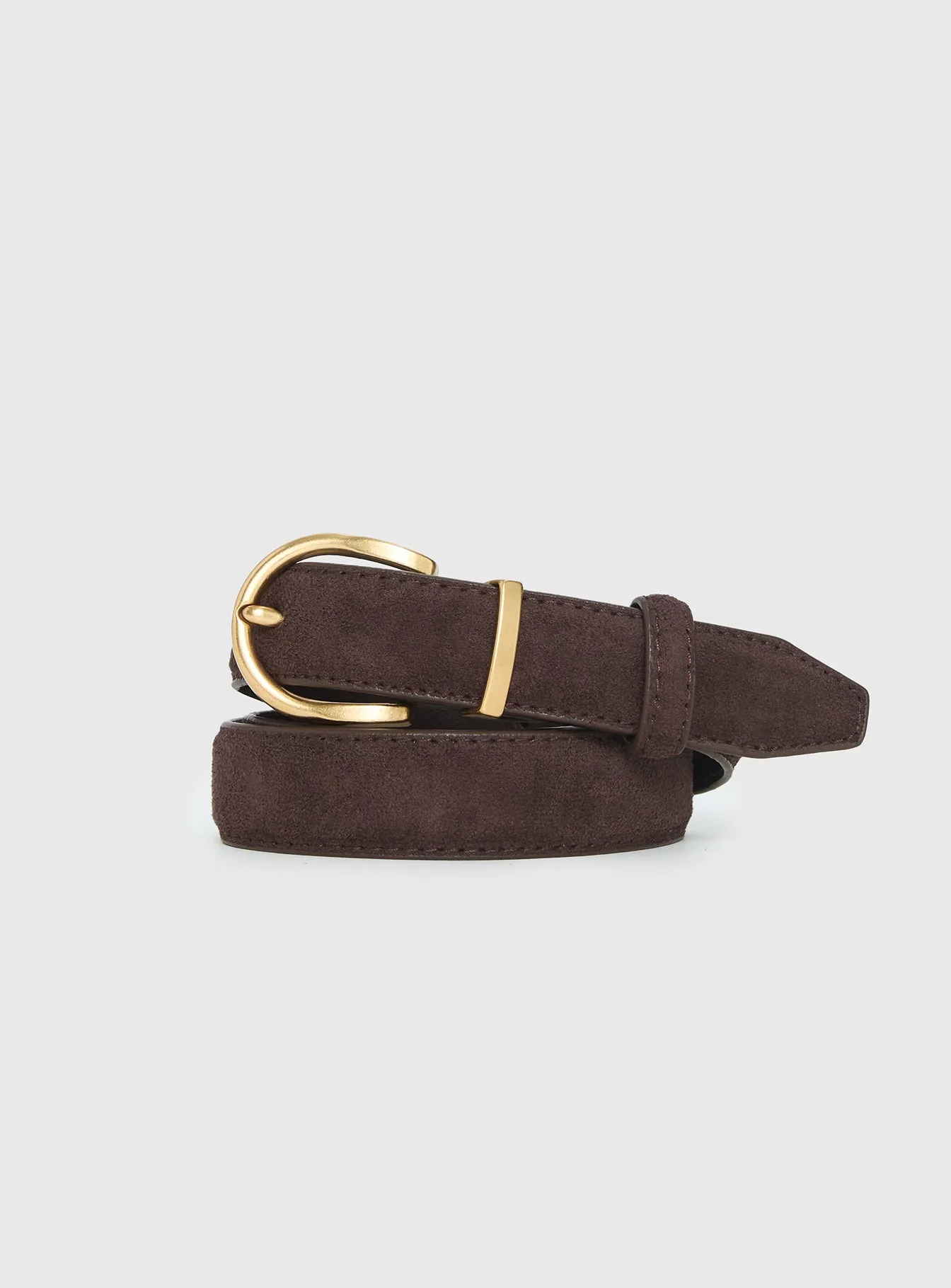 Jaslynn Faux Suede Belt Brown - Image 2