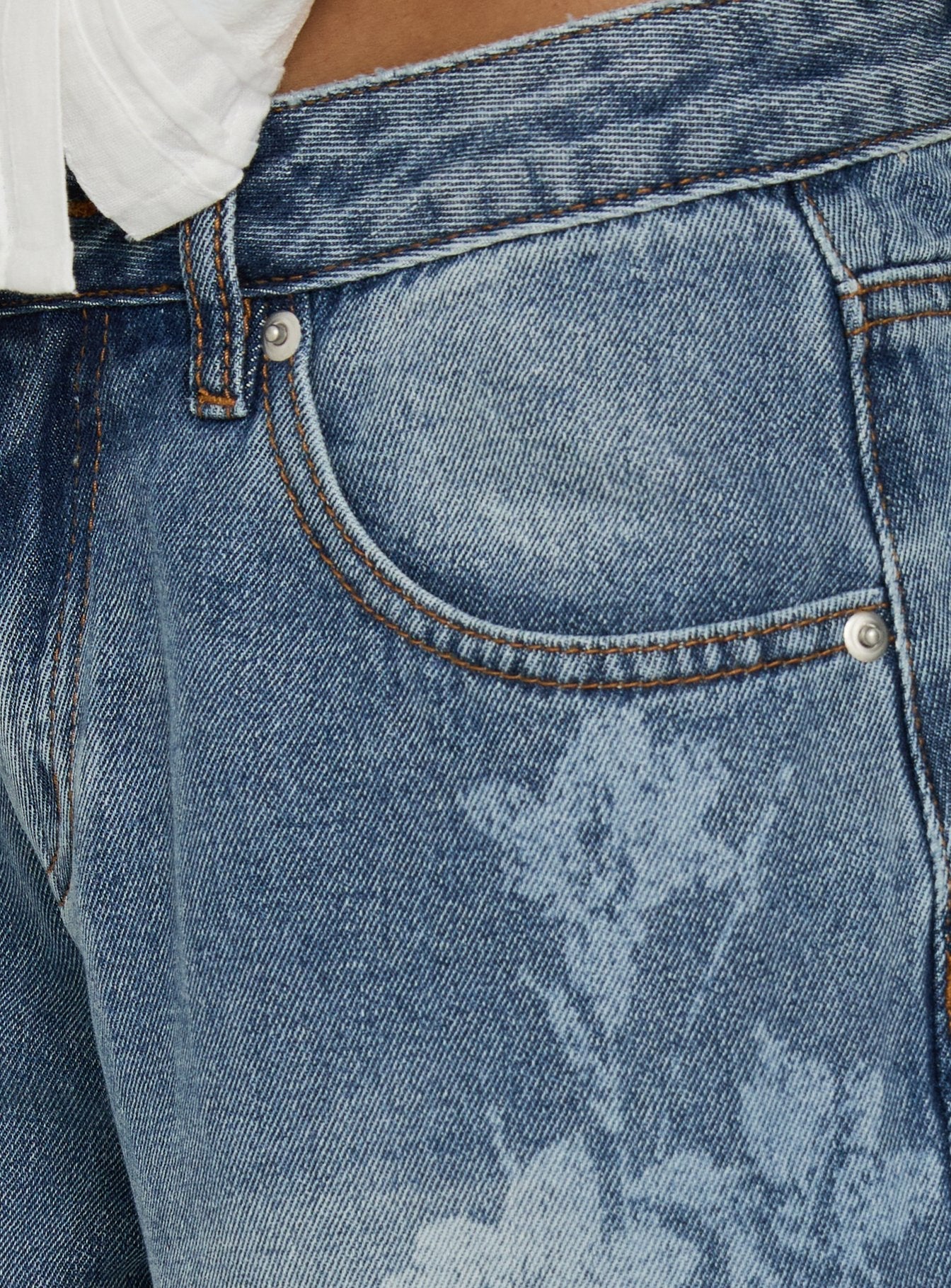 Johnni Floral Printed Low Rise Jeans Mid Wash - Image 6