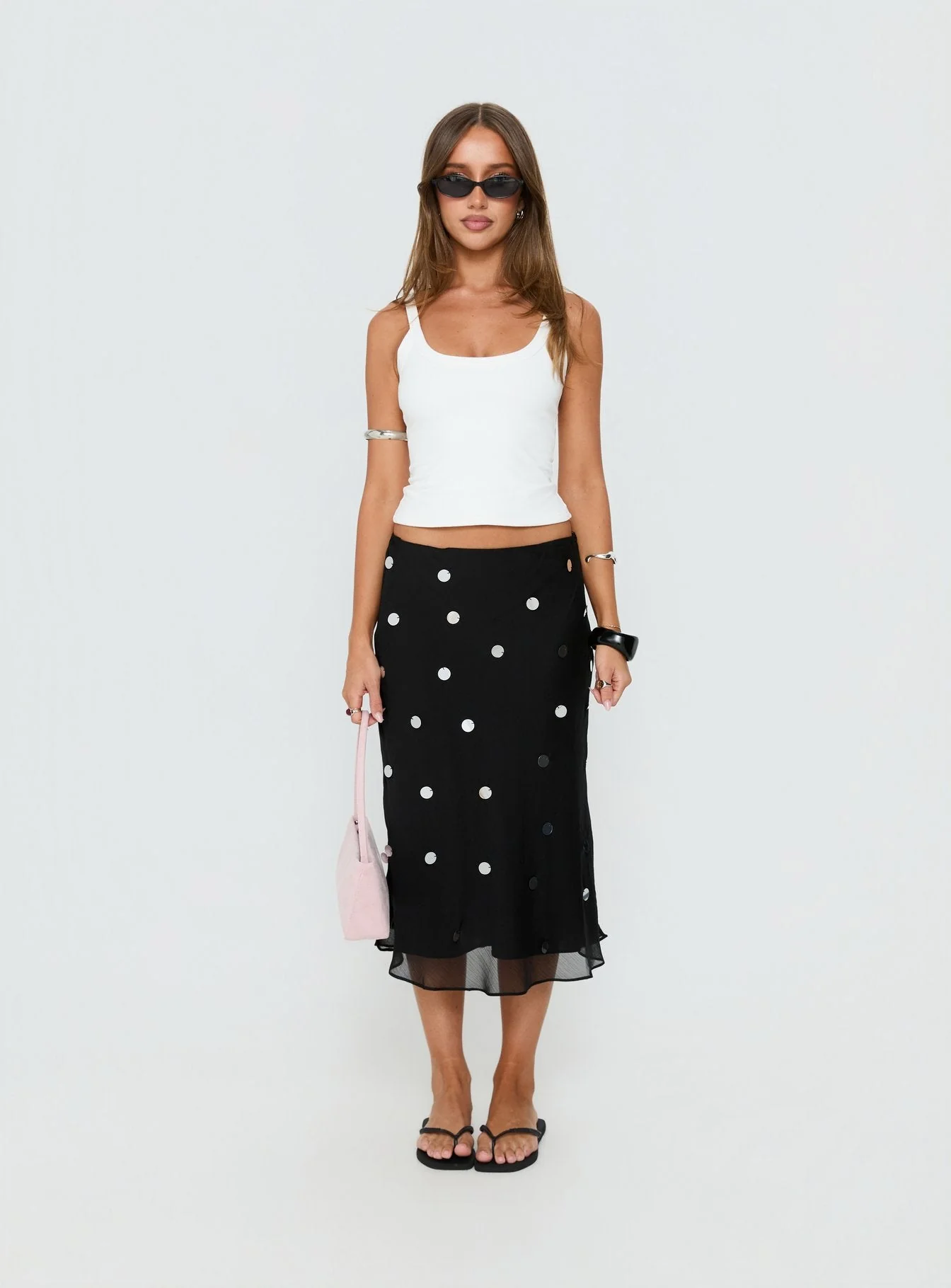 Kessiah Sequin Midi Skirt Black - Image 7