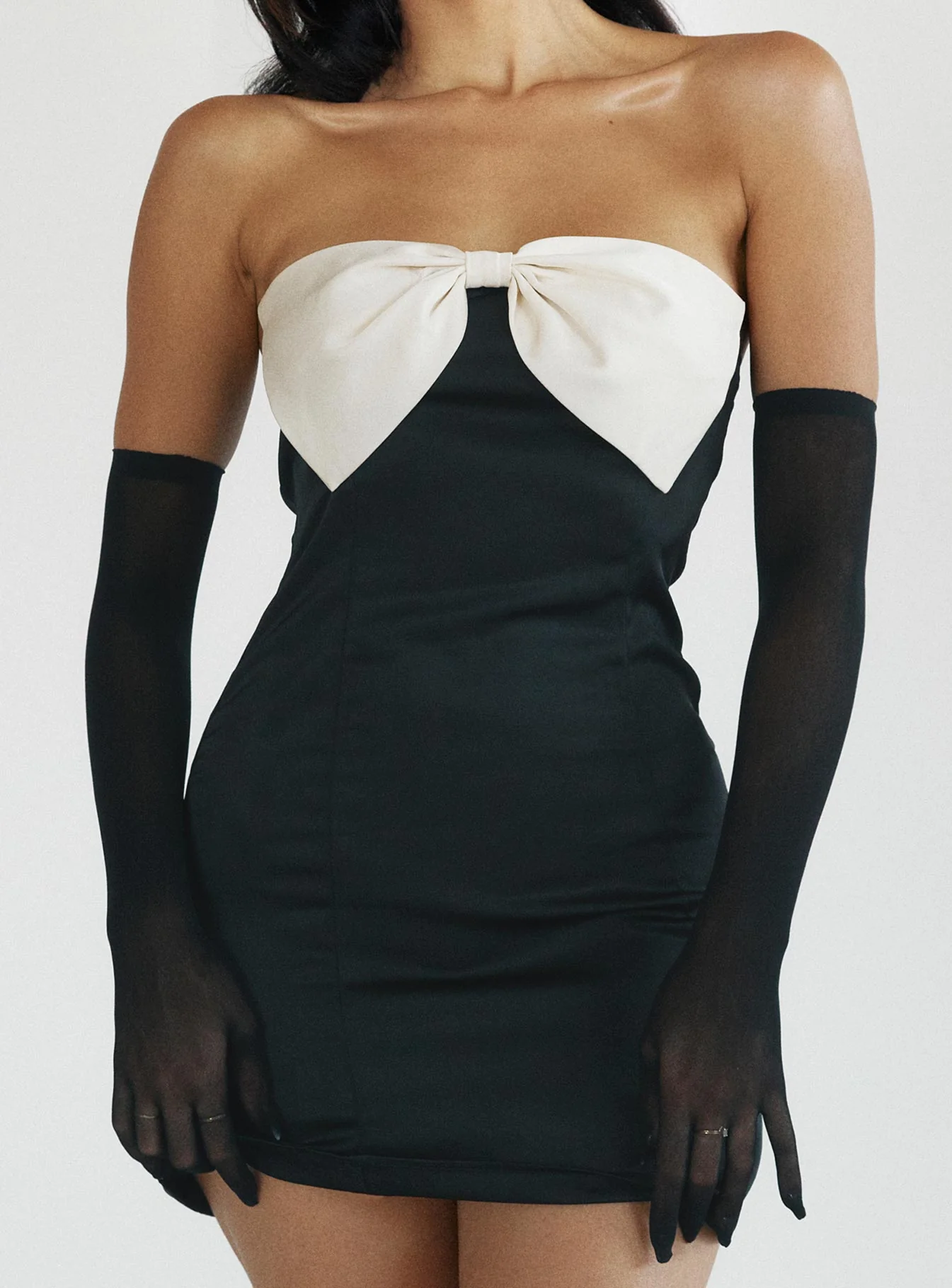 Kesy Bow Tie Mini Dress Black - Image 5