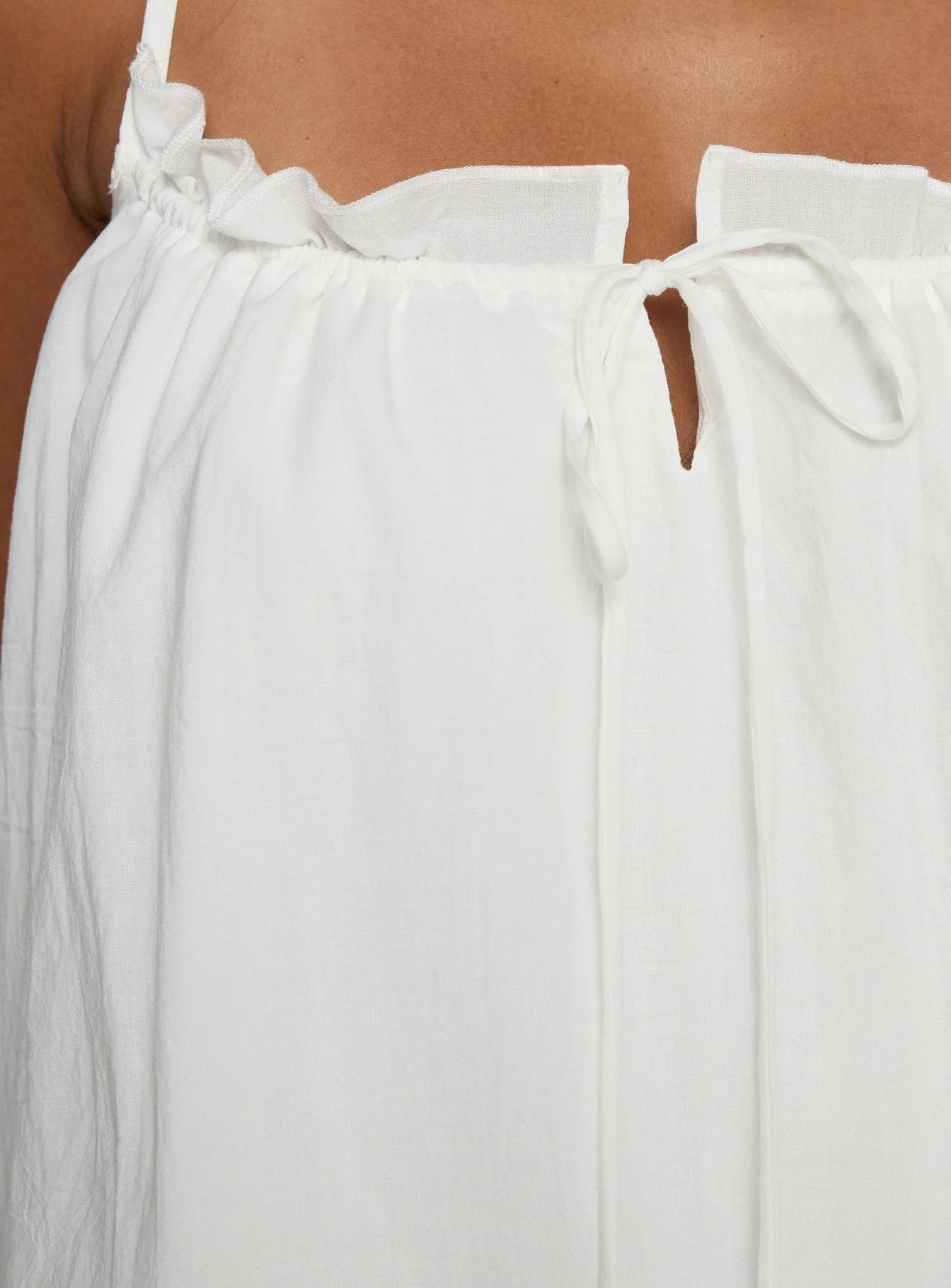 Kind Of Wonderful Tie Detail Baby Doll Mini Dress White - Image 6