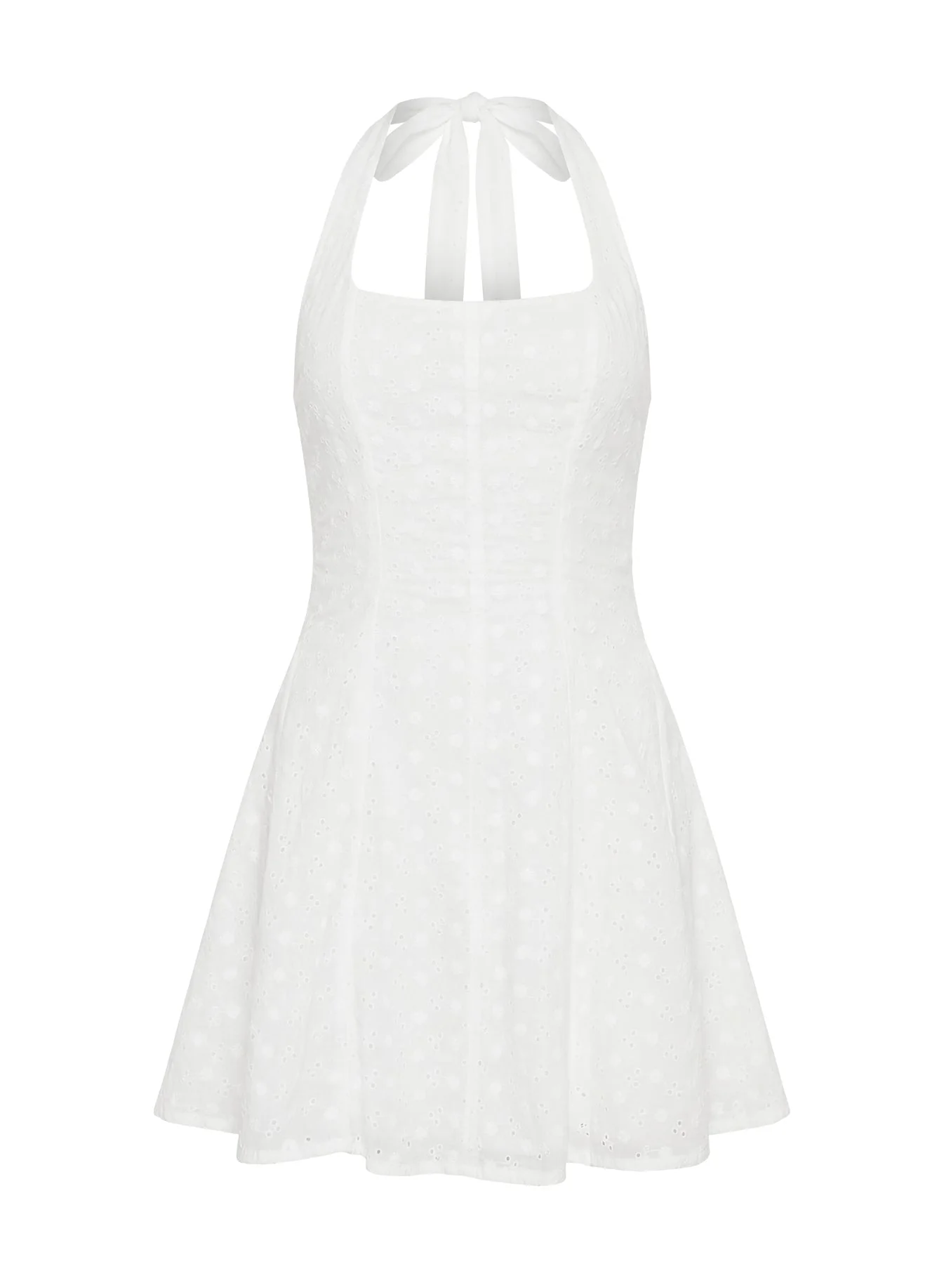 Kittee Halter Mini Dress White - Image 9