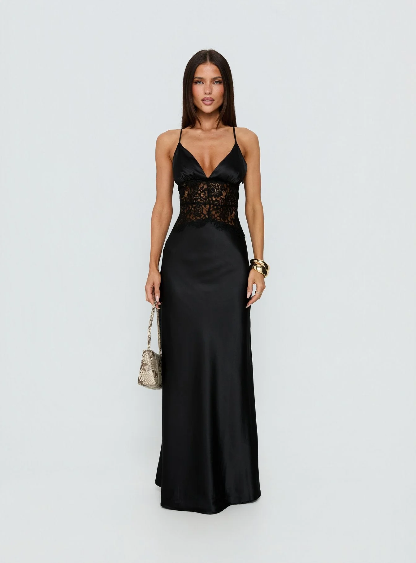 Klairee Lace Maxi Dress Black - Image 7