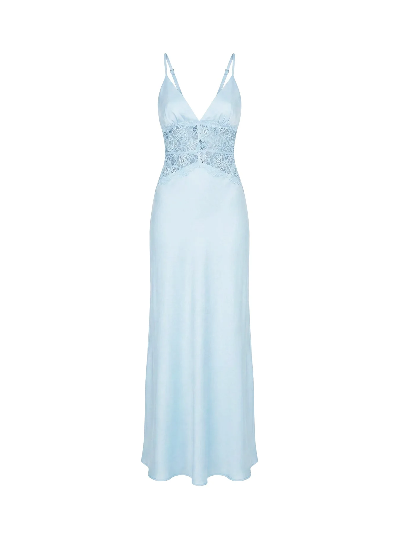 Klairee Halter Lace Maxi Dress Icy Blue - Image 12