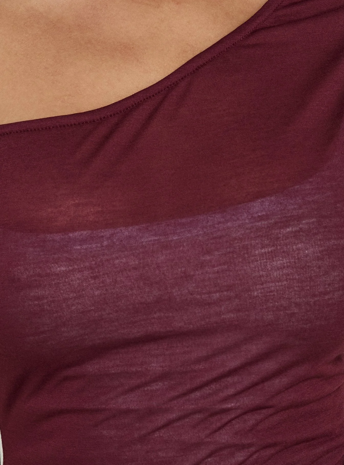 Klaretta Off Shoulder Draped Layered Top Burgundy / Blue - Image 6
