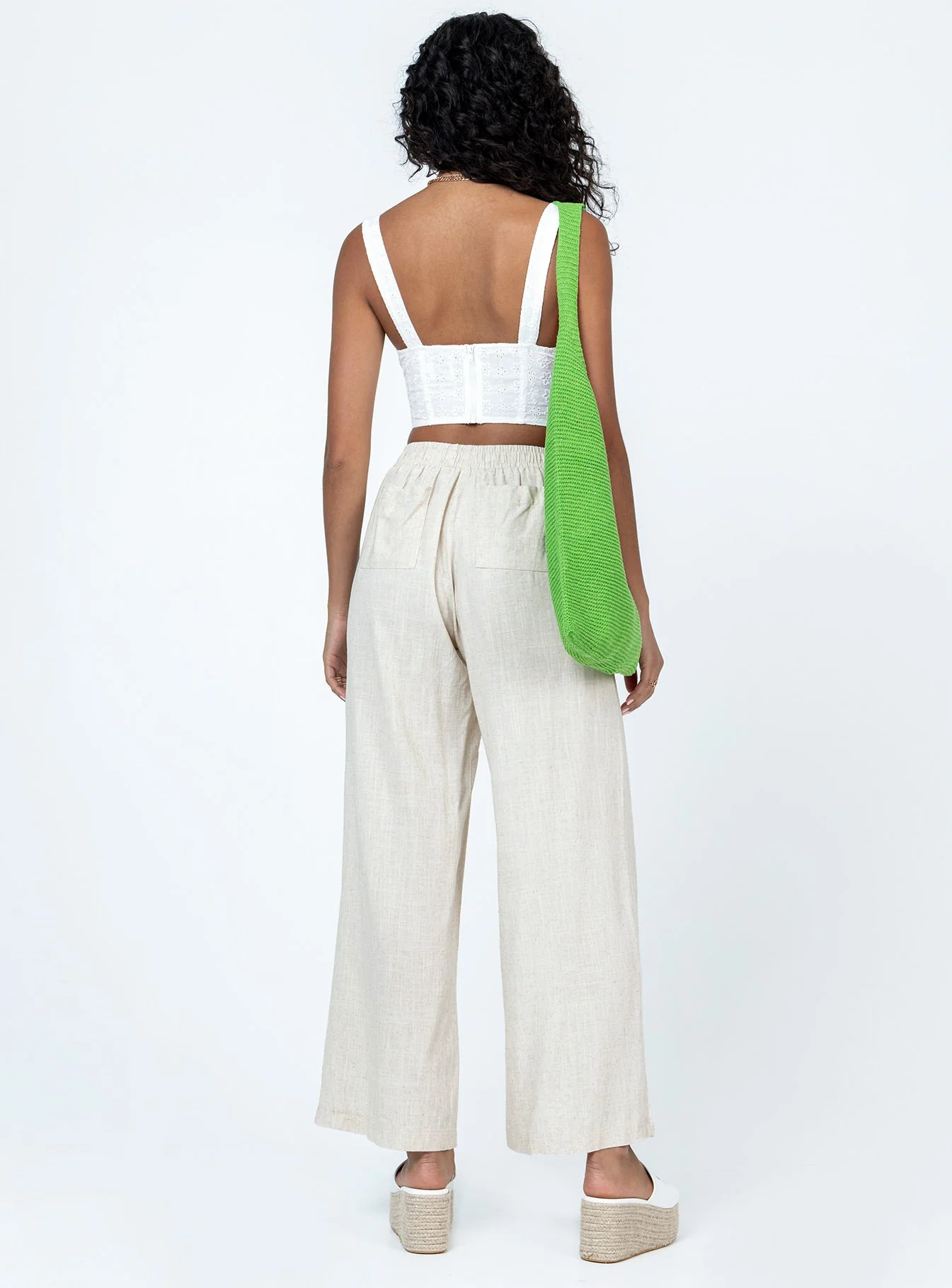 Louis Linen Blend Trousers Beige - Image 5
