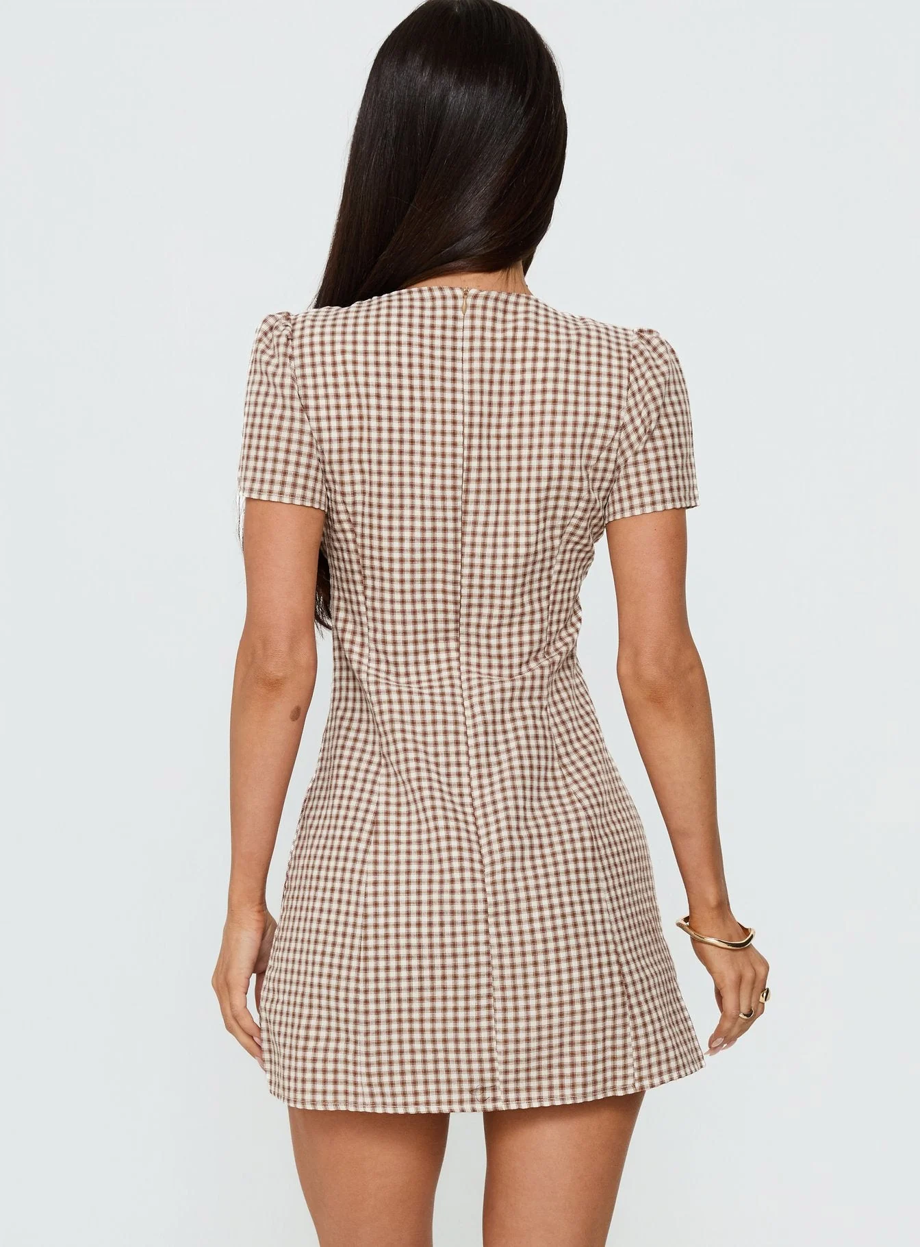 Loveliness Romper Brown Check - Image 5