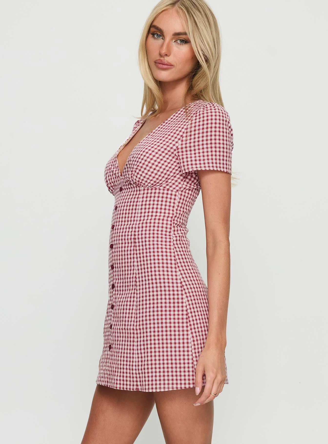 Loveliness Playsuit Red Check - Image 4