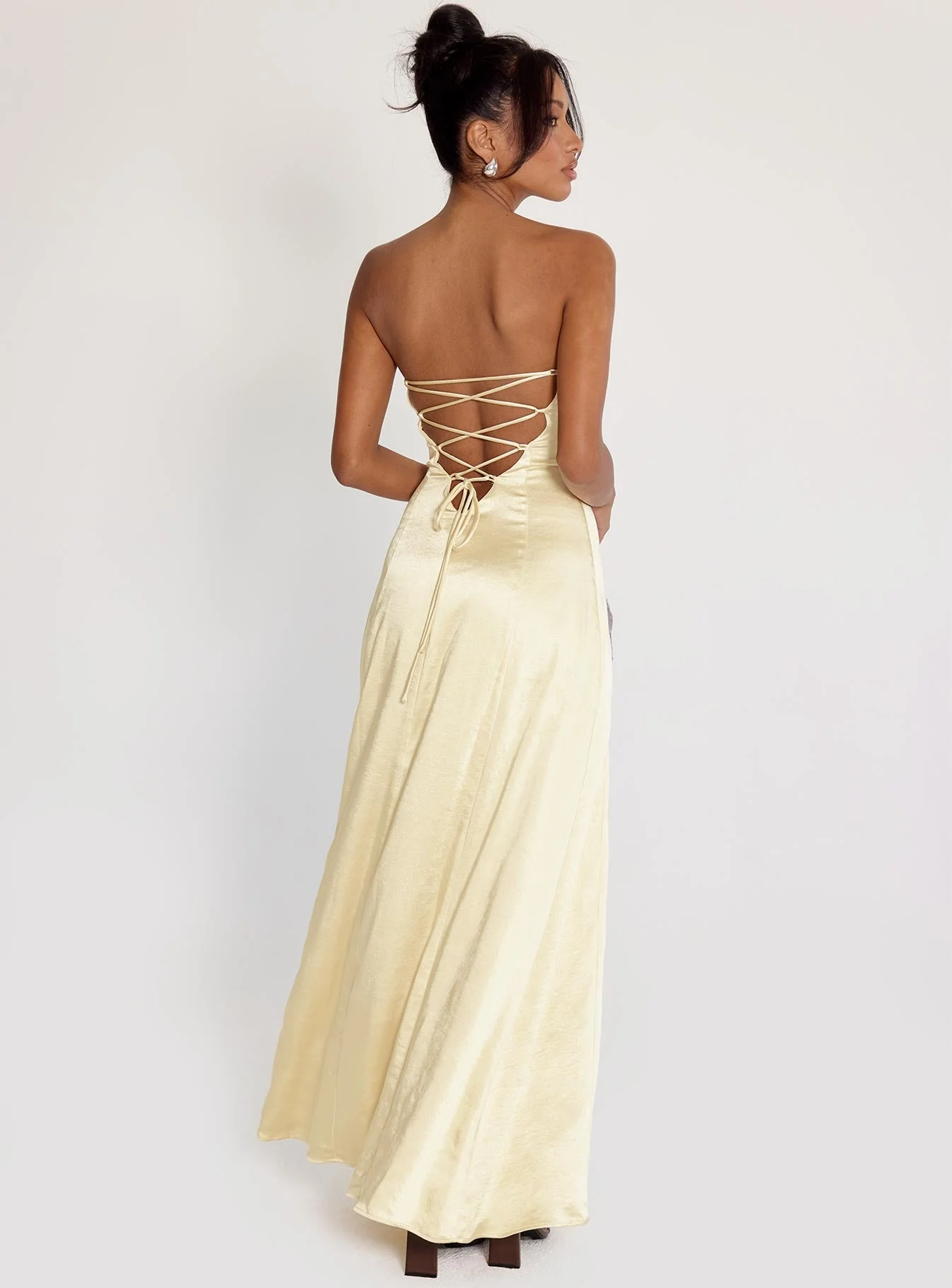 Masterpiece Strapless Maxi Dress Yellow - Image 4