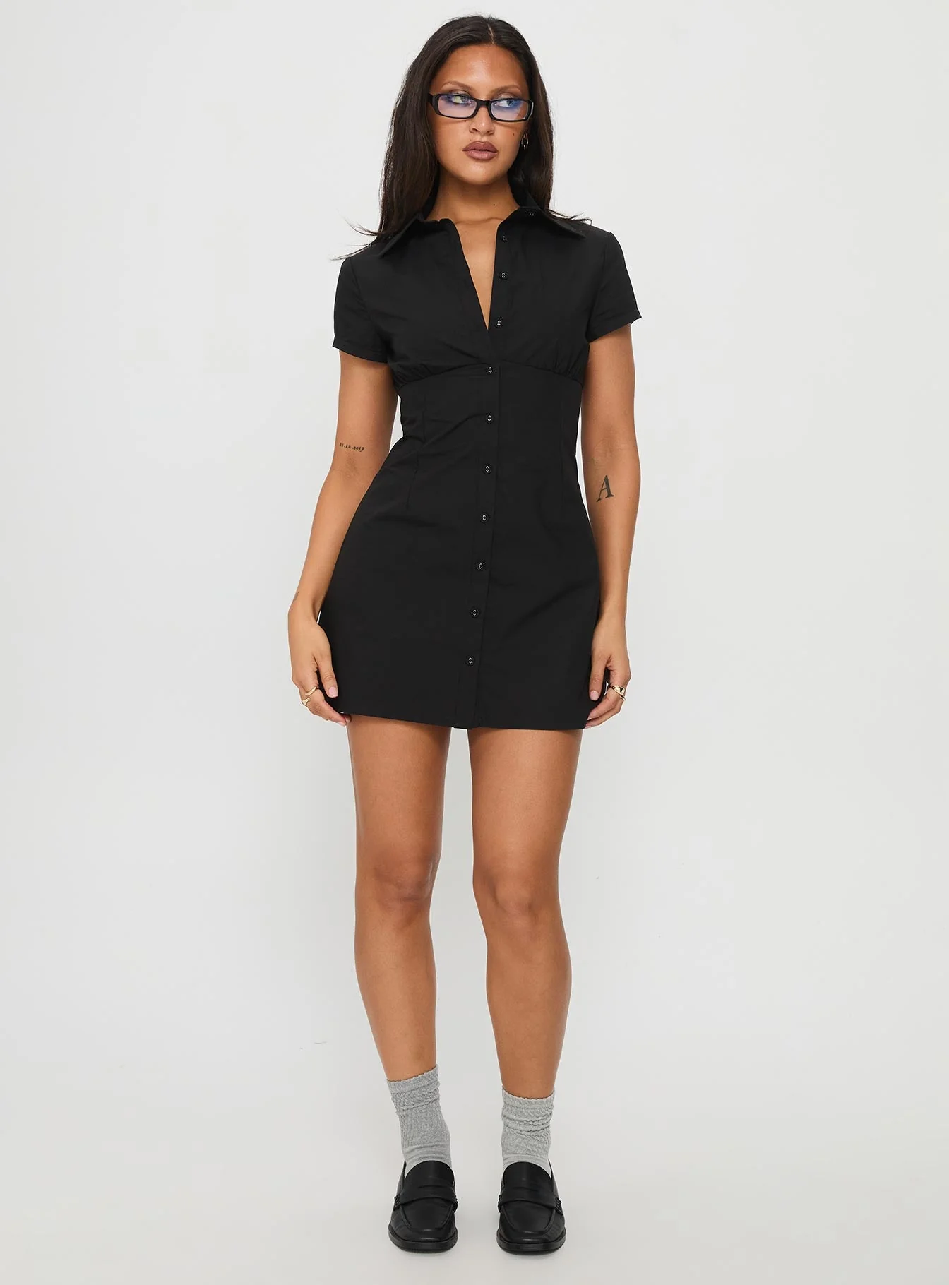 Motley Mini Dress Black - Image 3