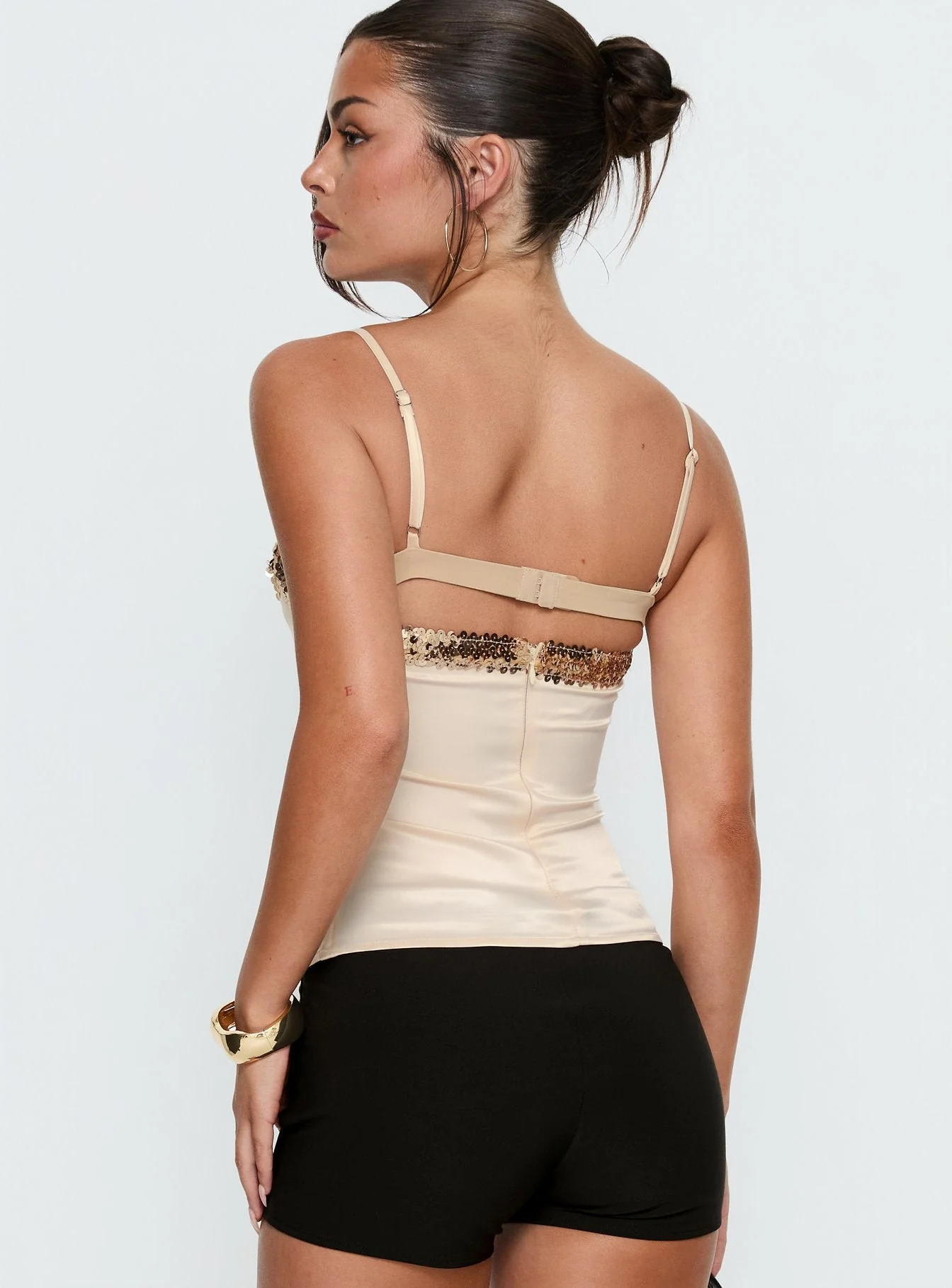 Myrah Layered Sequin Top Cream - Image 5
