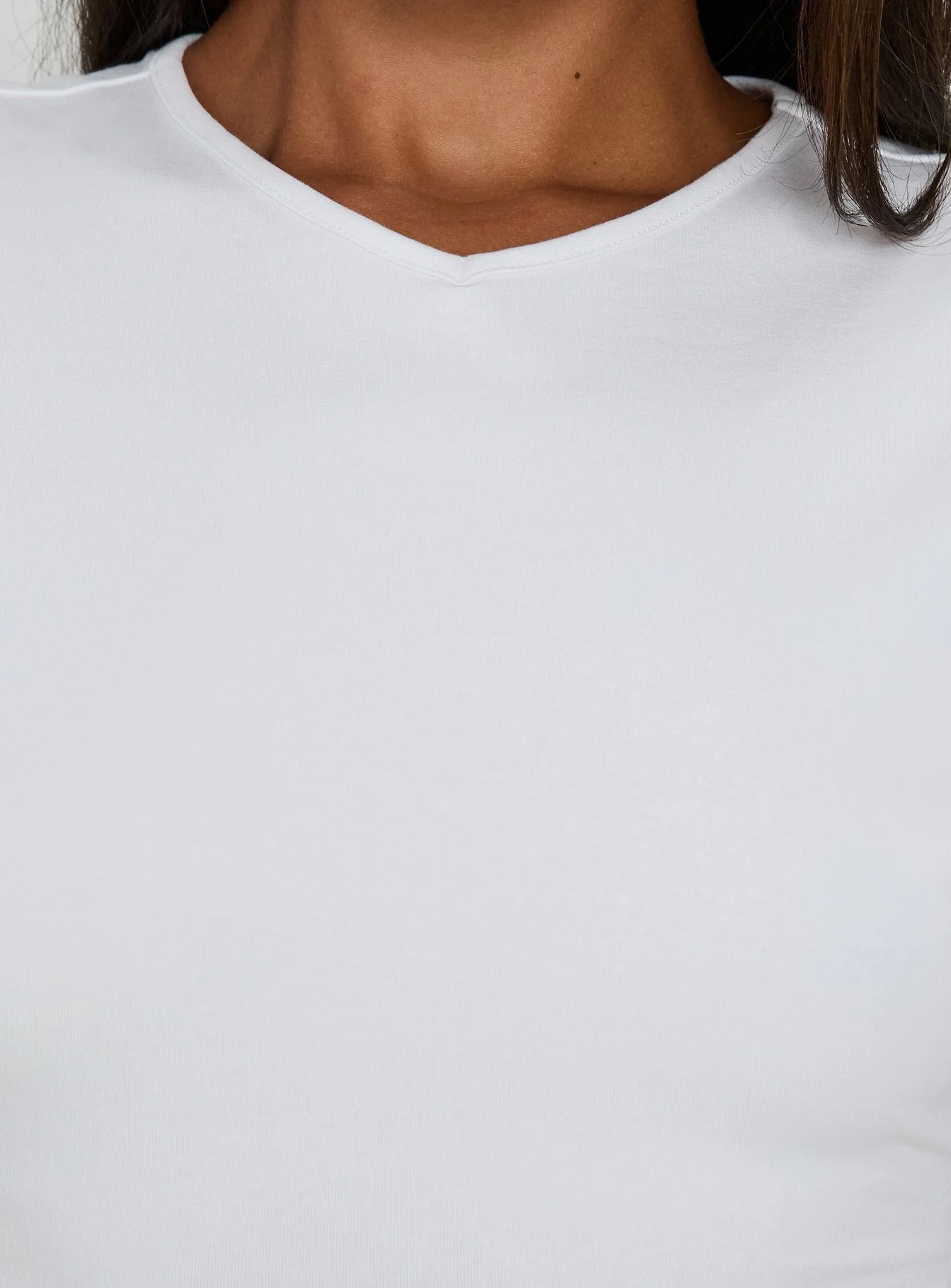 Nakota V Neck Cinched Tee White - Image 6
