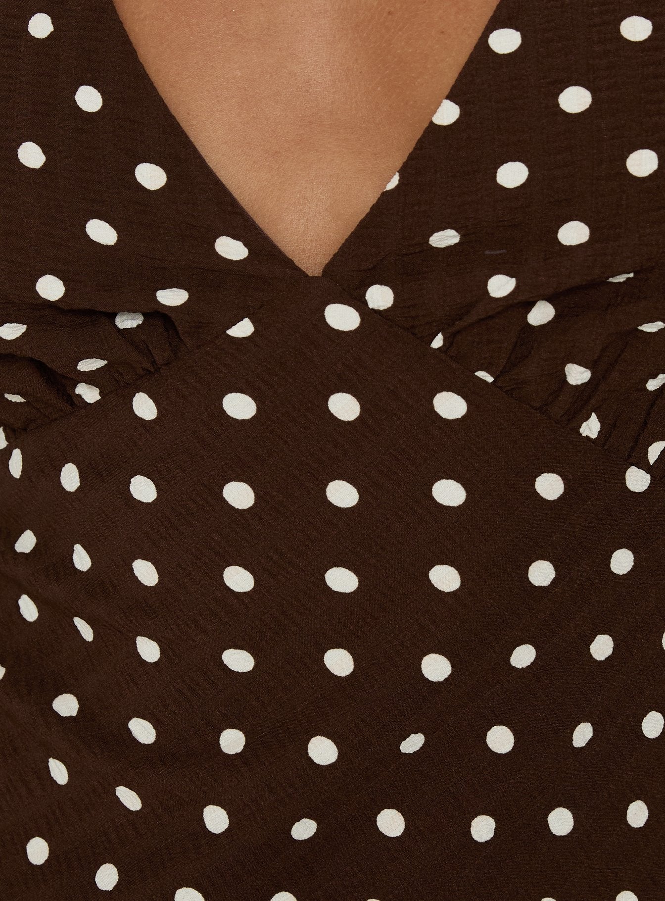 Nellie Maxi Dress Brown Polka Dot - Image 6