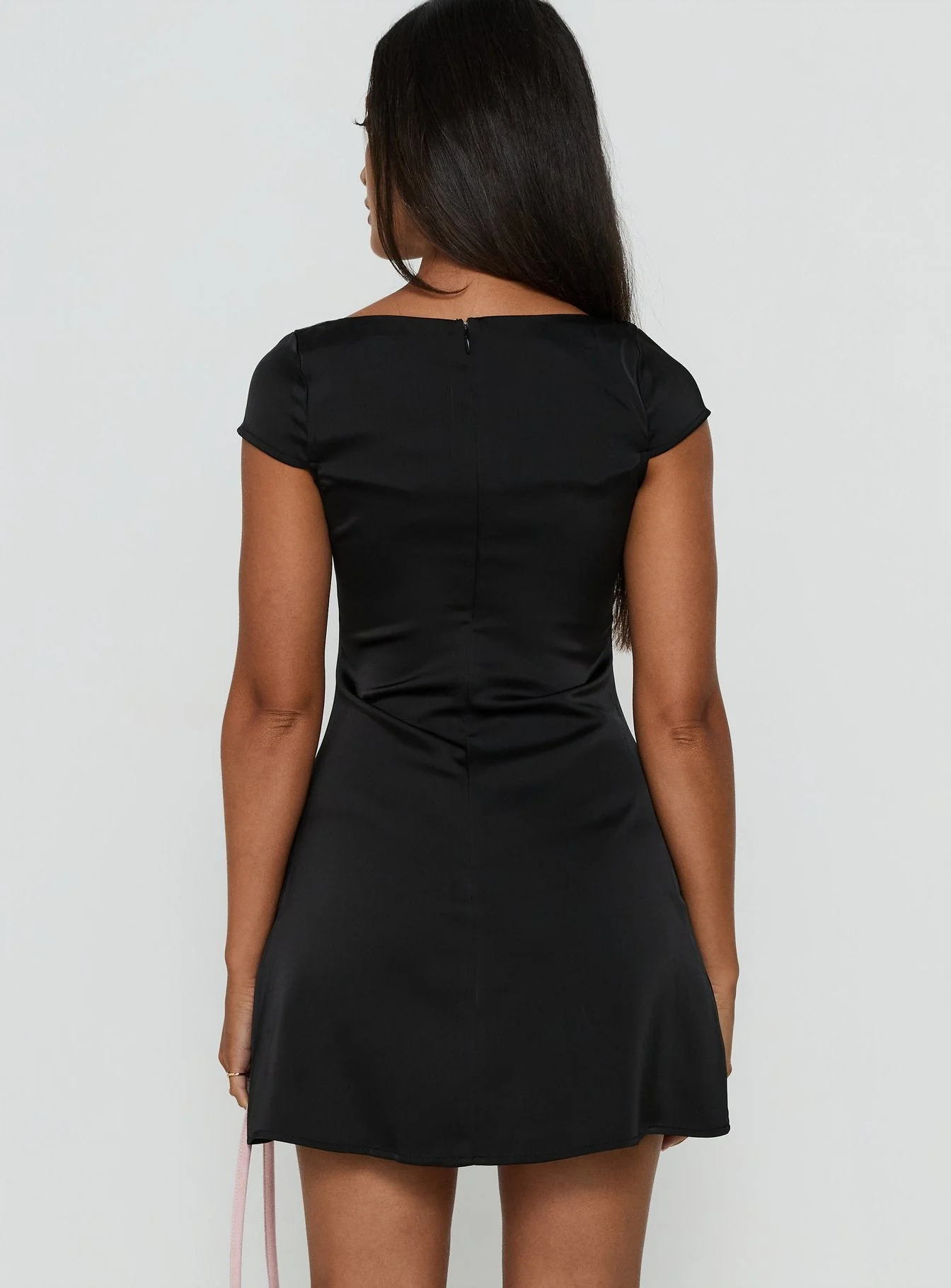 Nobodys Girl Scoop Neck Mini Dress Black - Image 4