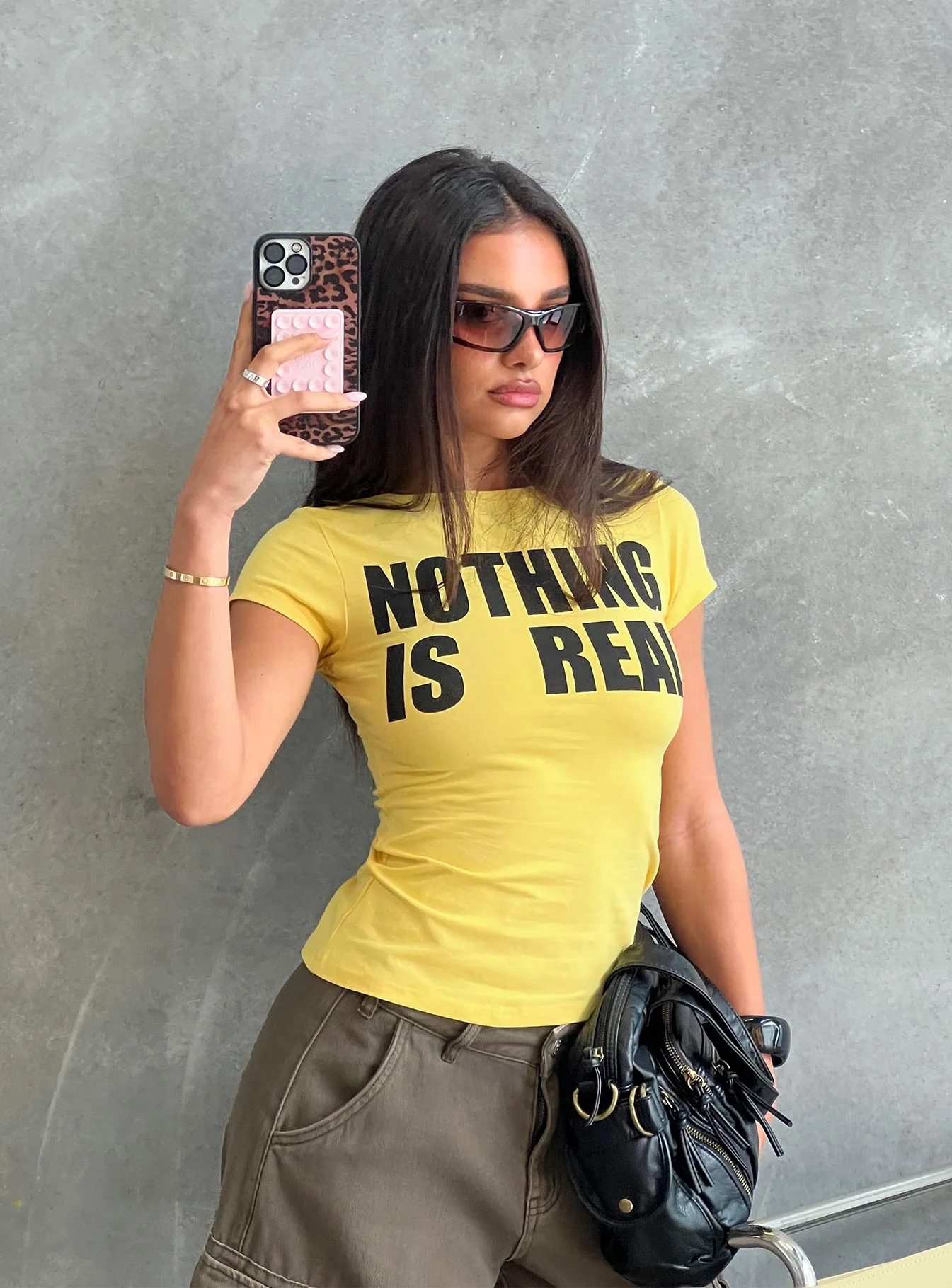Nothing Is Real Graphic Top Yellow / Black - Image 10