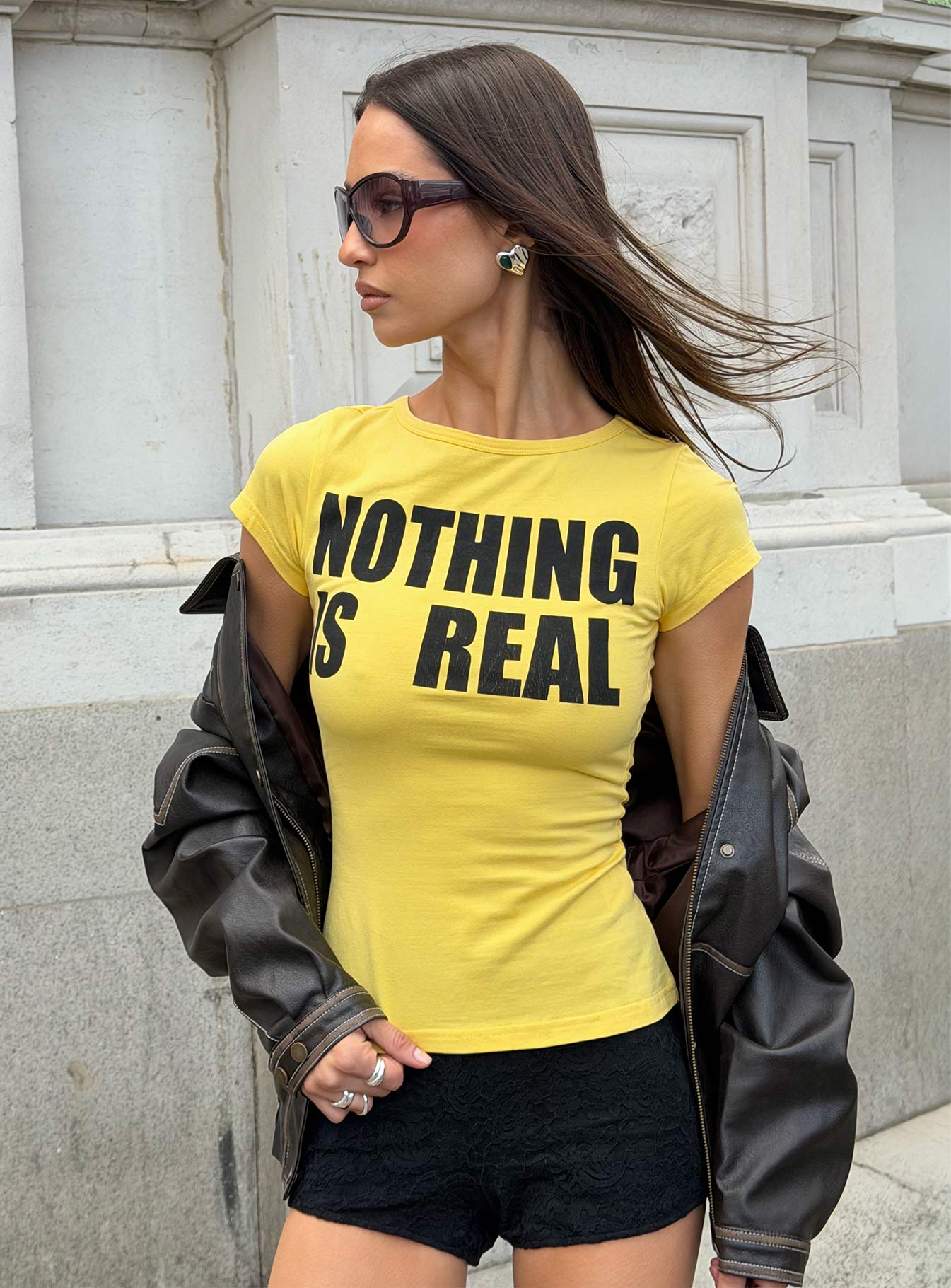 Nothing Is Real Graphic Top Yellow / Black - Image 11