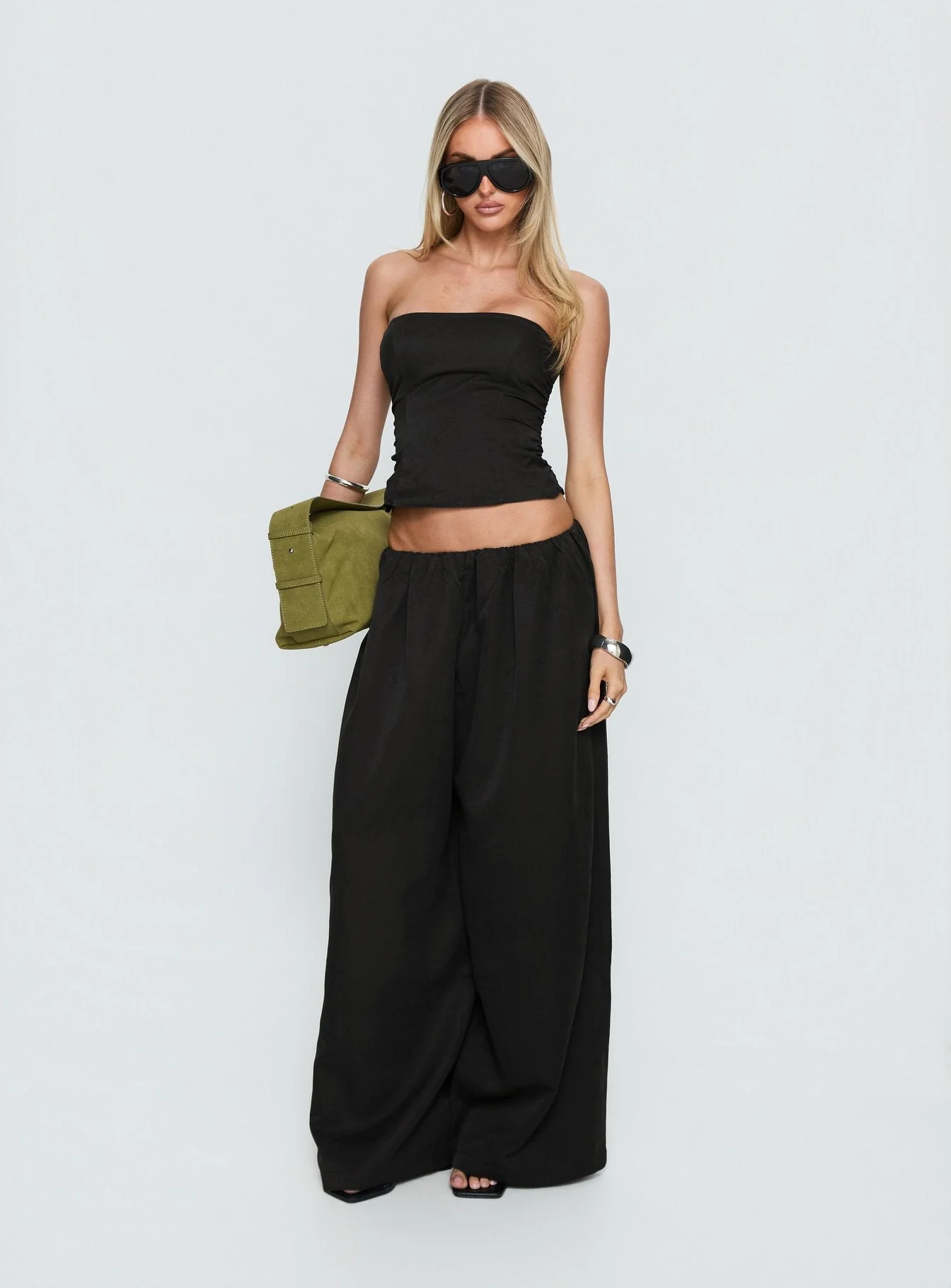 Odara Wide Leg Trousers Black - Image 3
