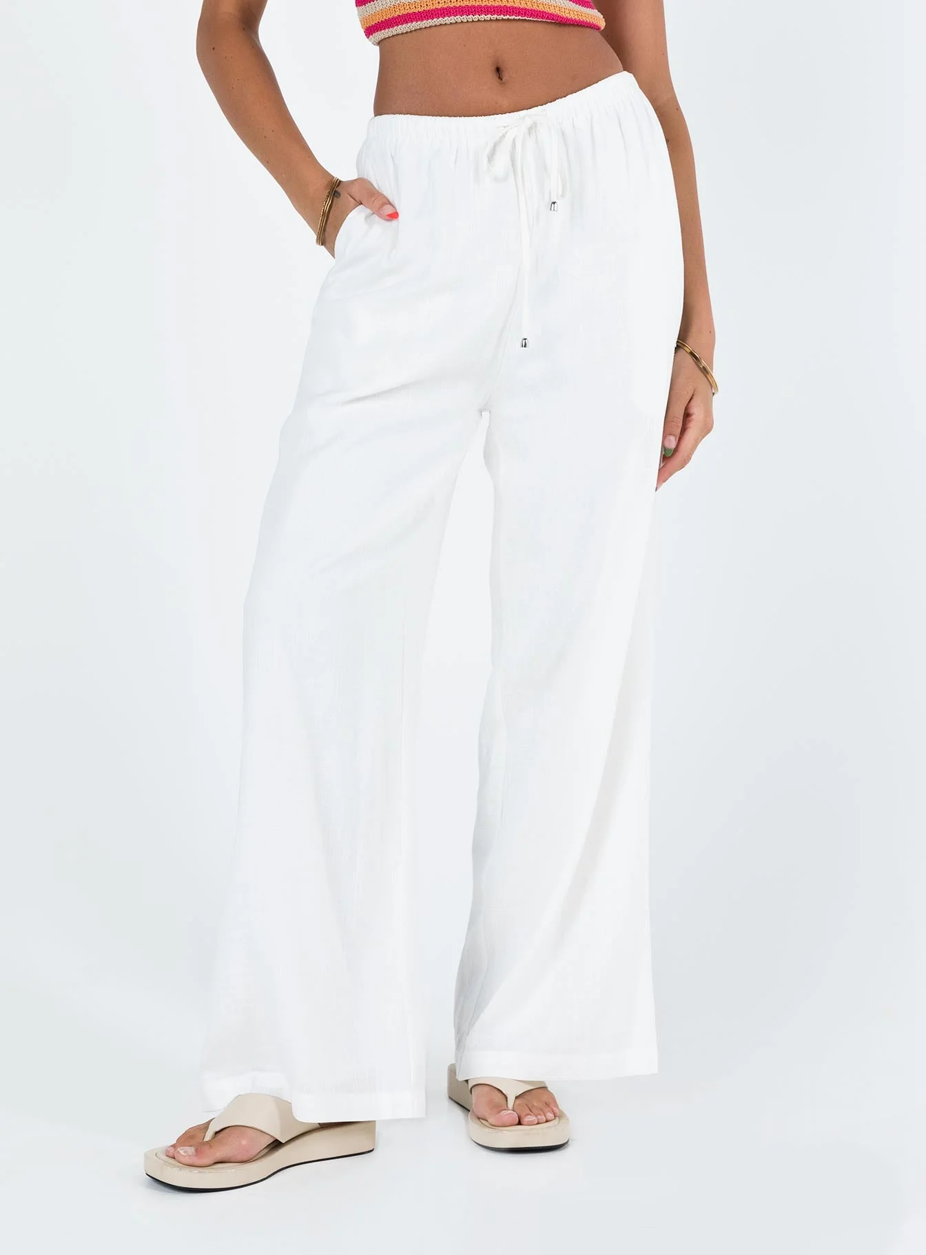 Ogilvie Linen Blend Trousers White - Image 4