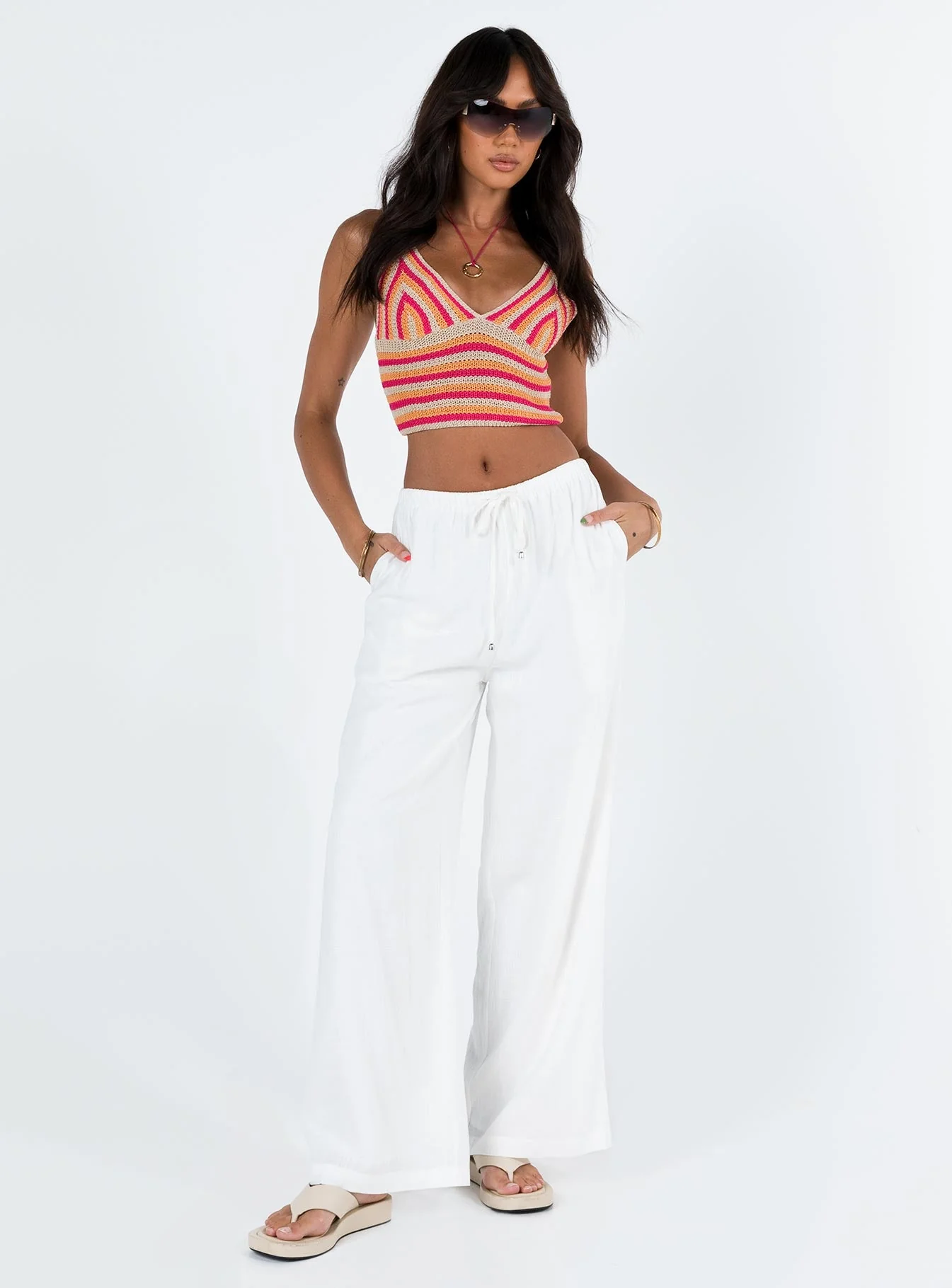 Ogilvie Linen Blend Trousers White - Image 5
