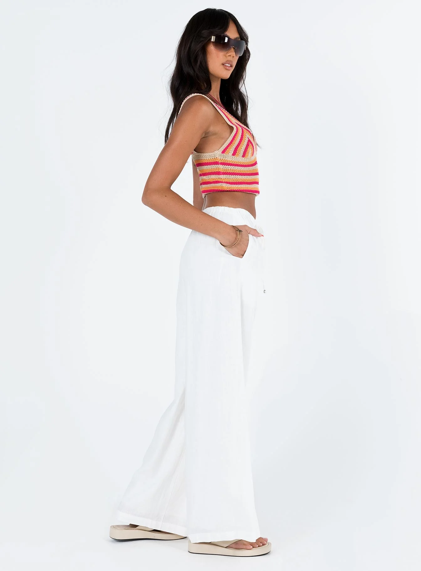 Ogilvie Linen Blend Trousers White - Image 6