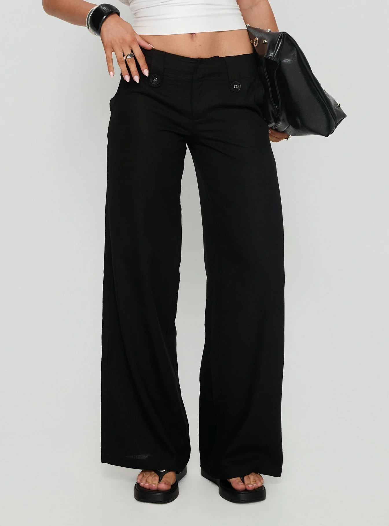 Pedra Wide Leg Trousers Black