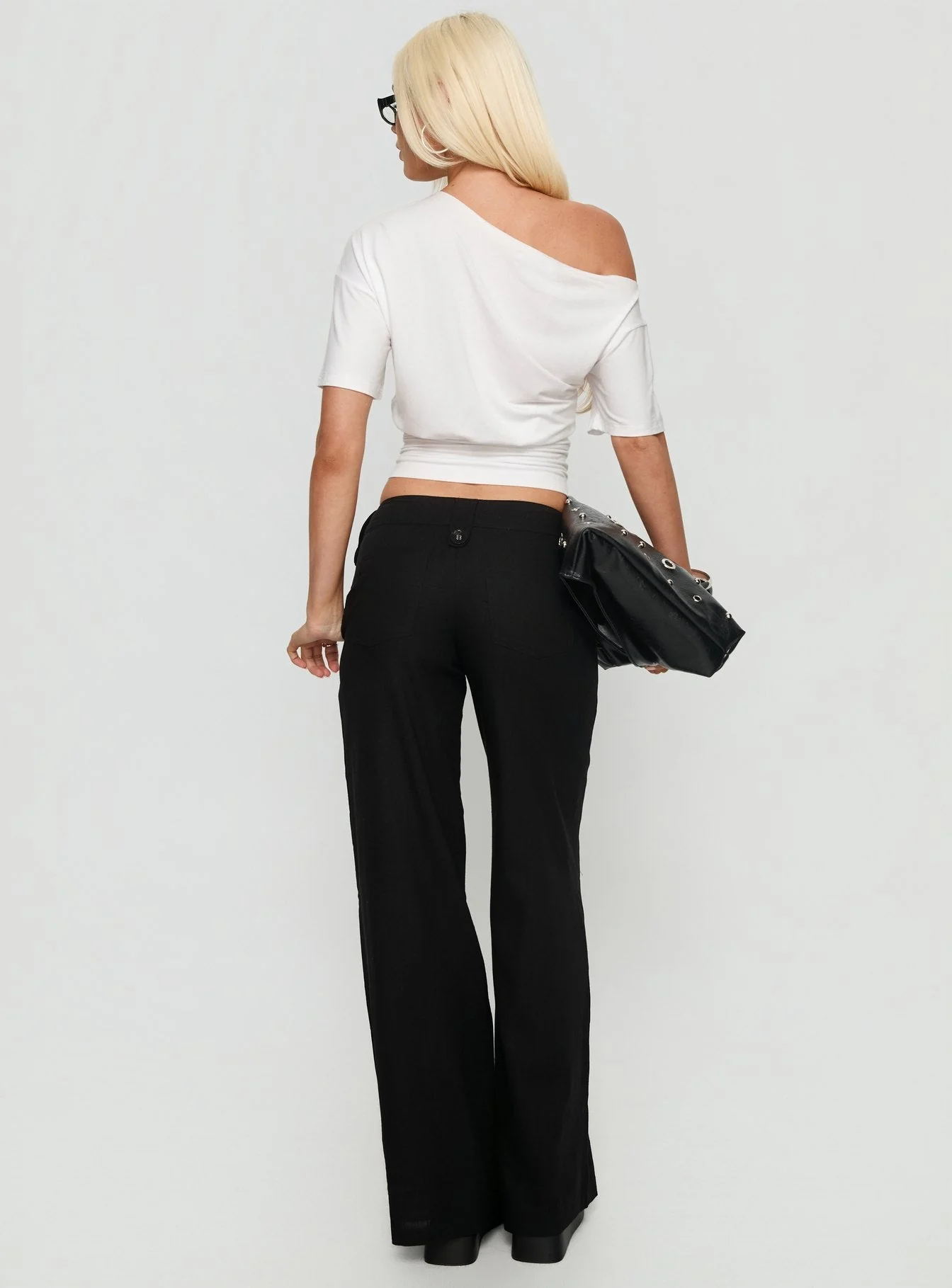 Pedra Wide Leg Trousers Black - Image 4