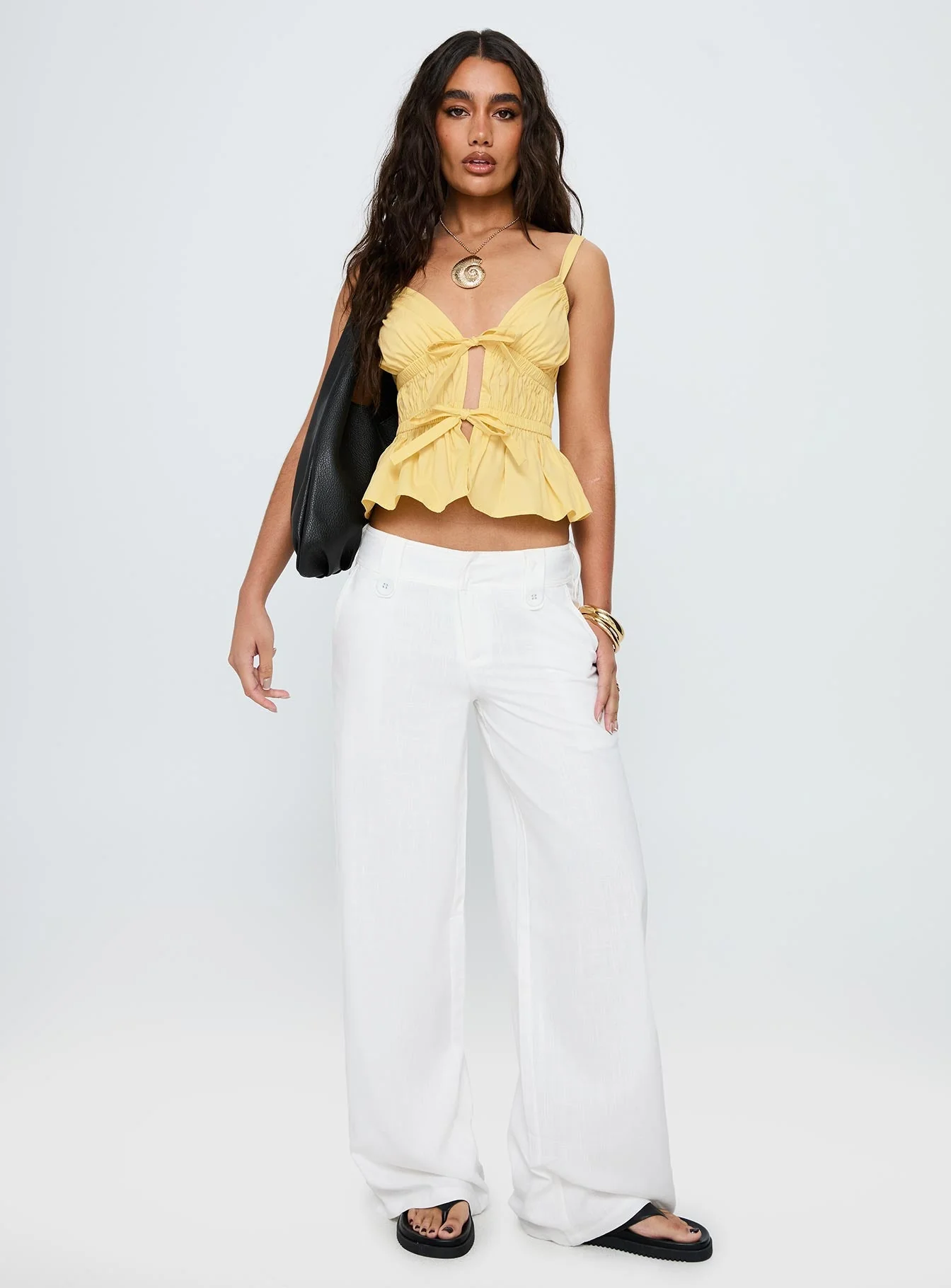 Pedra Wide Leg Pant White - Image 3