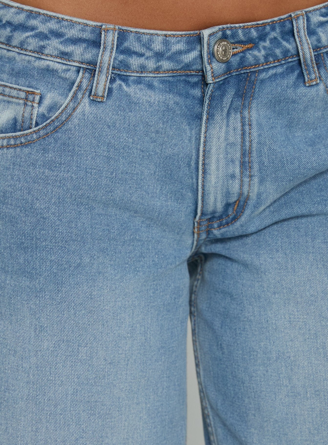 Ramos Low Rise Wide Leg Denim Jeans Bright Blue Wash - Image 6