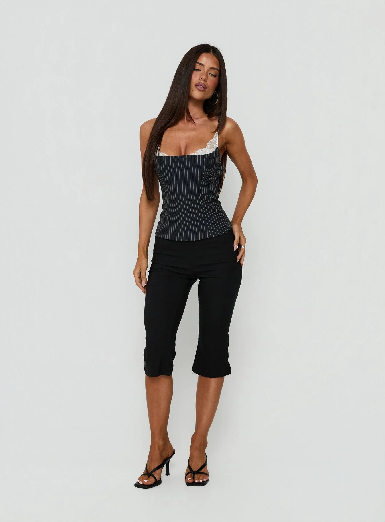 Renaissance Corset Top Navy Pinstripe - Image 3