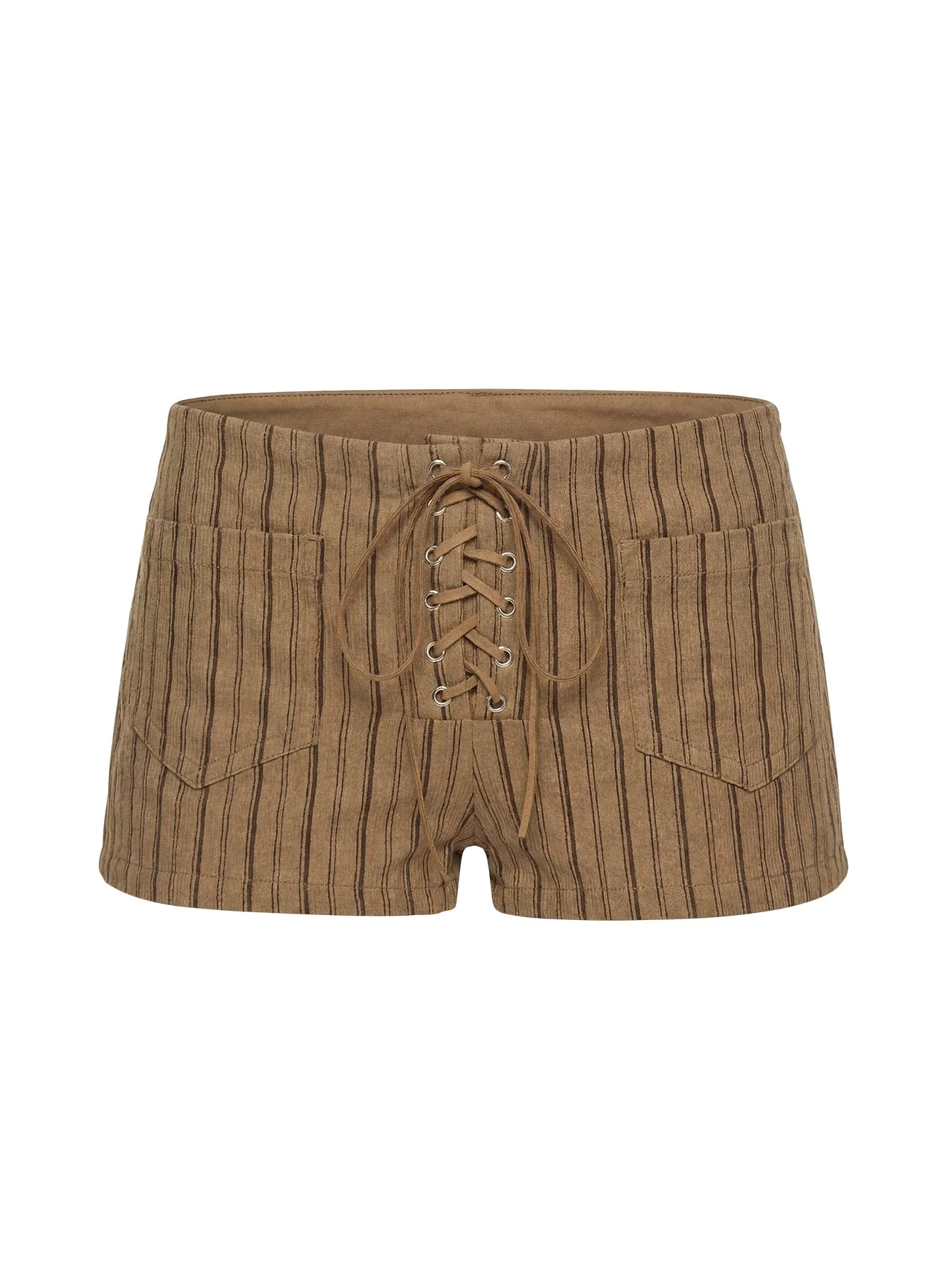 Ronnee Lace Up Shorts Brown Stripe - Image 14