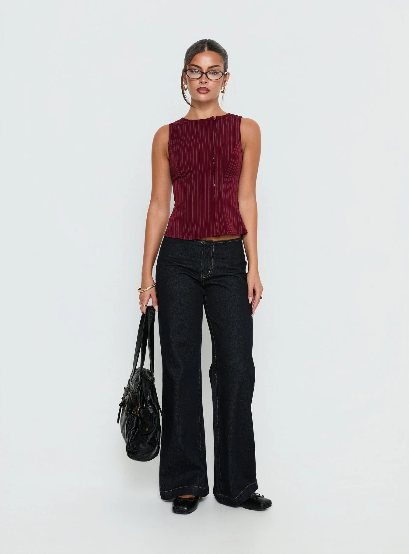Running Wild Top Burgundy Stripe - Image 3