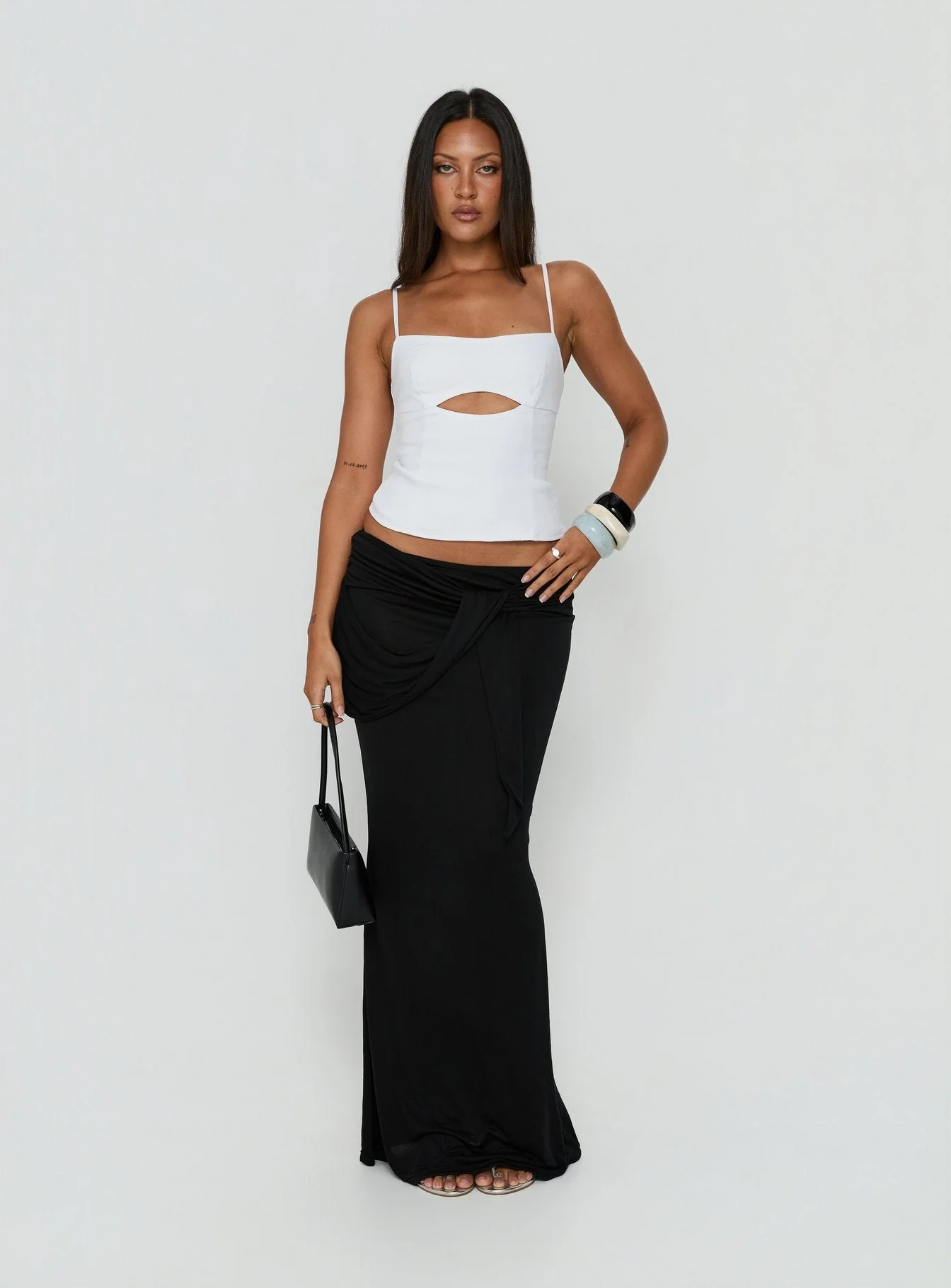 Samelia Wrap Maxi Skirt Black - Image 2