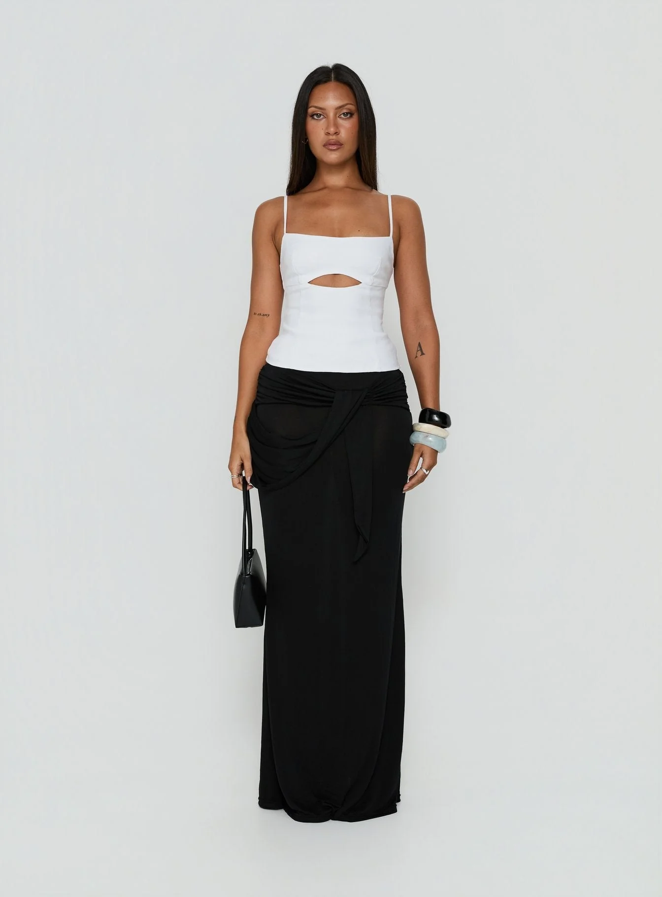 Samelia Wrap Maxi Skirt Black - Image 7