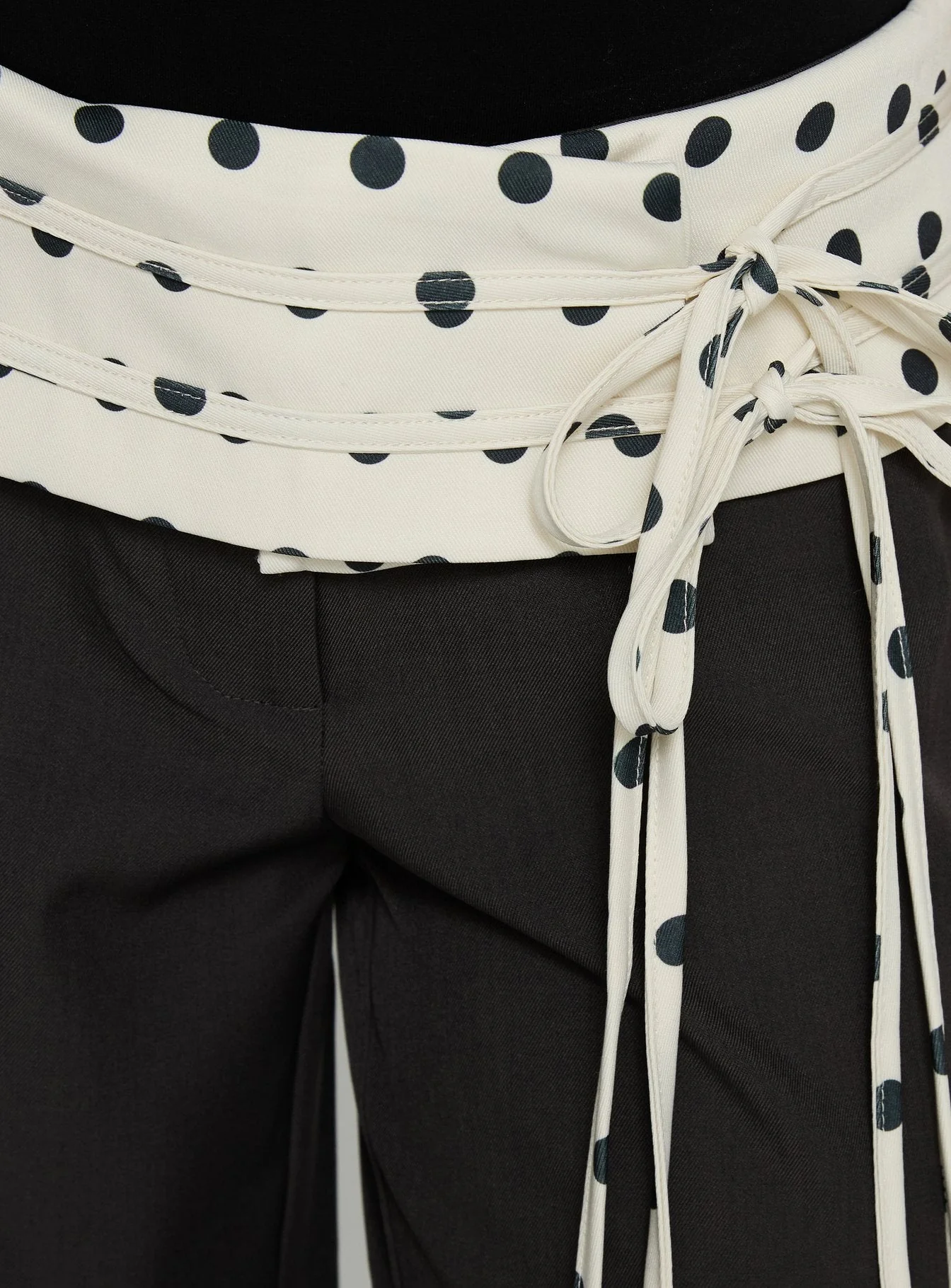 Seneca Wrap Trousers Charcoal Polka Dot - Image 6