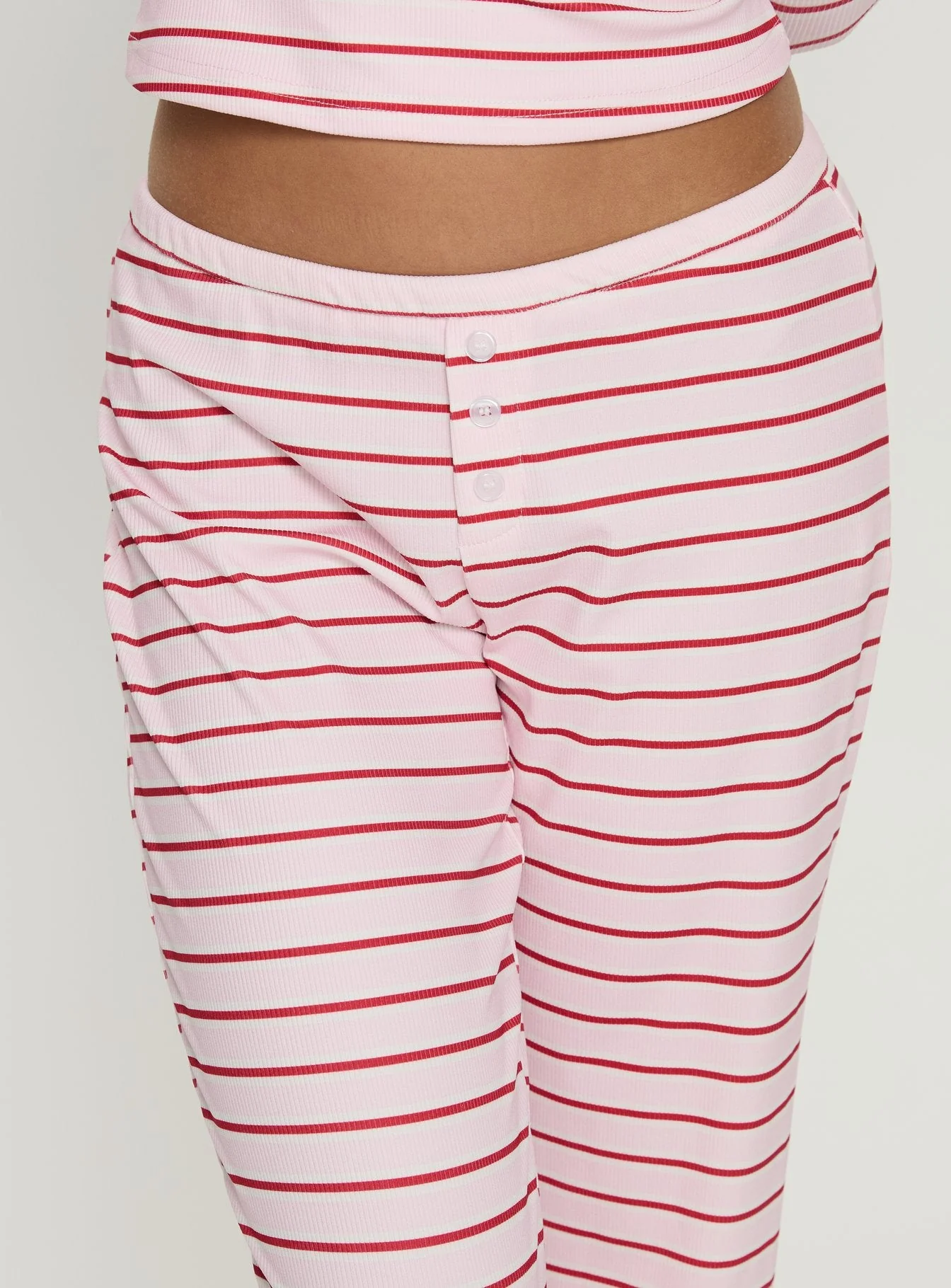 Slumber Party Sleep Rib Trousers Pink Stripe - Image 6